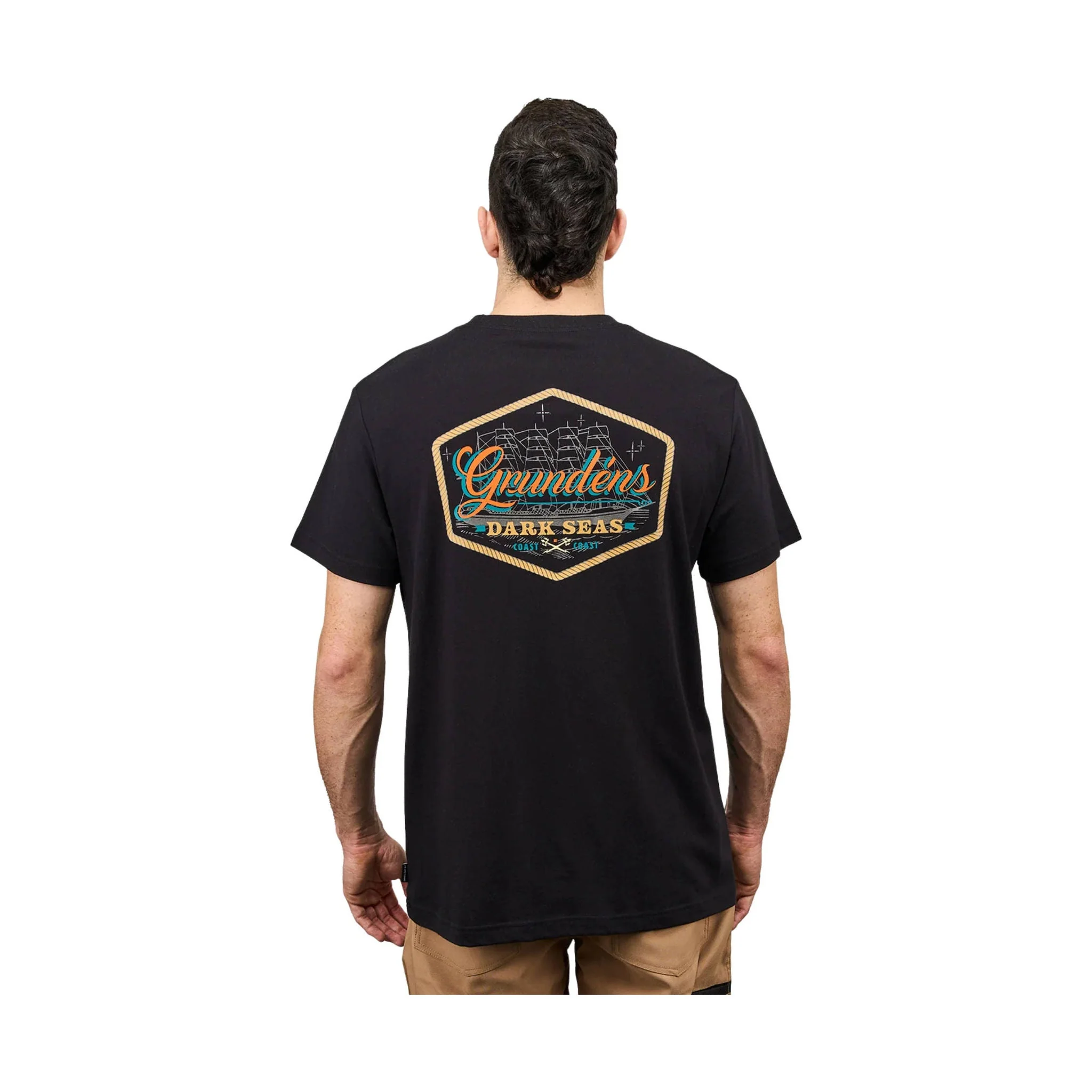 Grundens Men's Dark Seas X Grundens Watercraft SS T Shirt - Black - Image 2