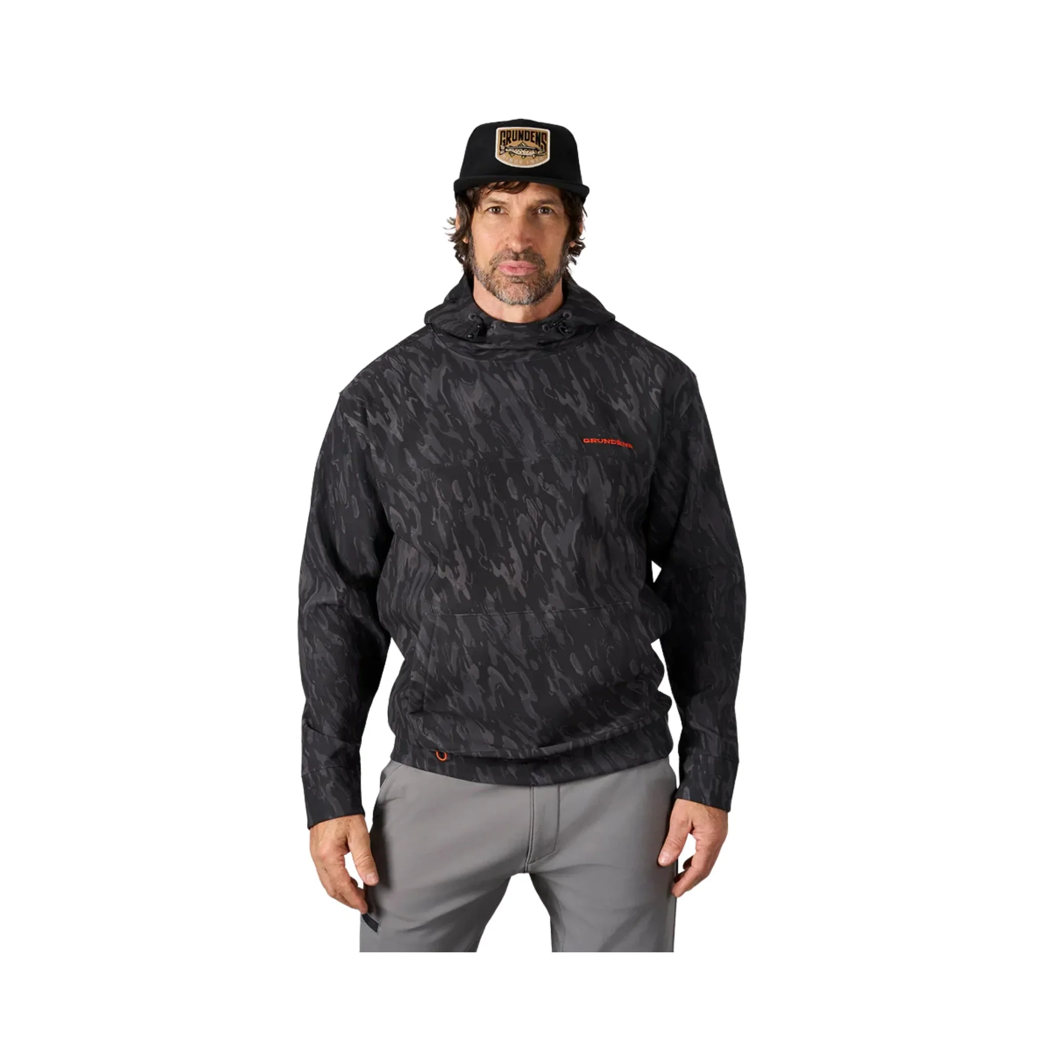 Grundens Men's Kryall Hoodie - Blackbeard Camo