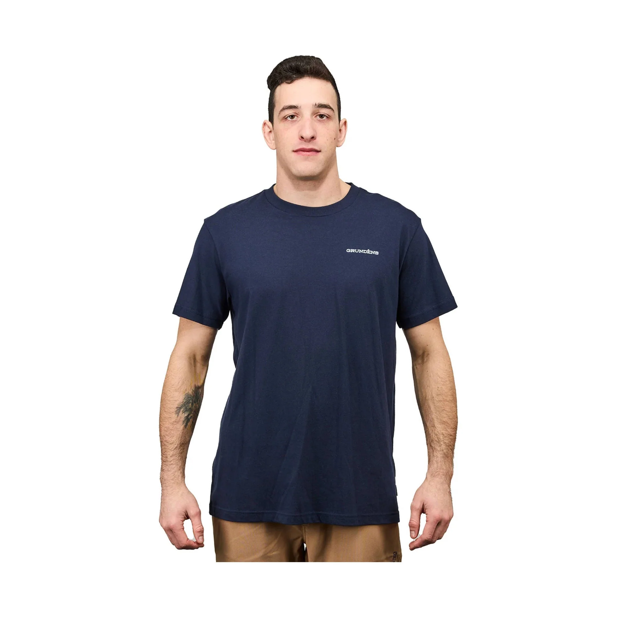 Grundens Men's Logo Boat SS T Shirt - Dark Navy