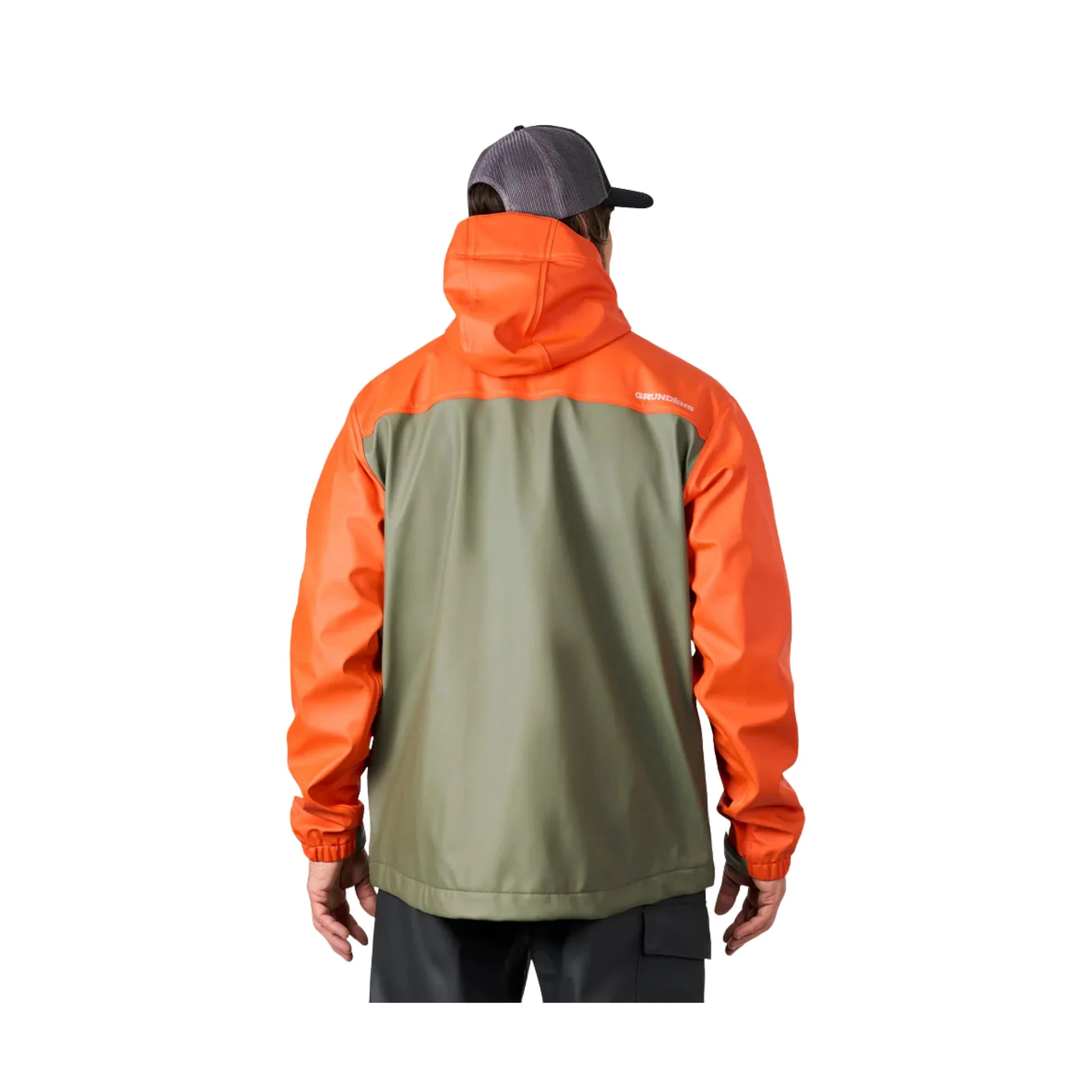 Grundens Men's Neptune Thermo Rain Jacket - Orange/Olive - Image 3