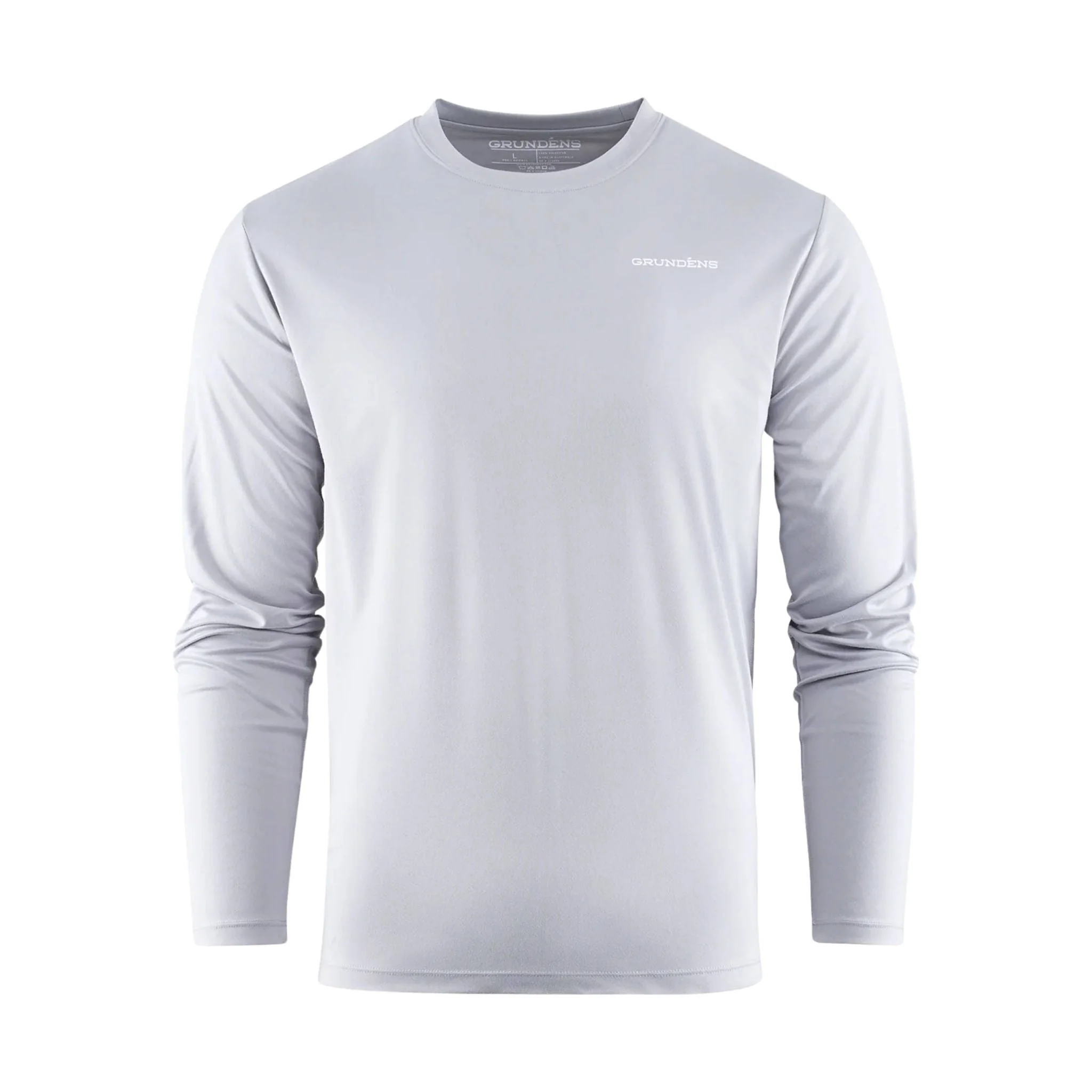 Grundens Men's Striped Bass Long Sleeve Tech Tee - Steel Grey