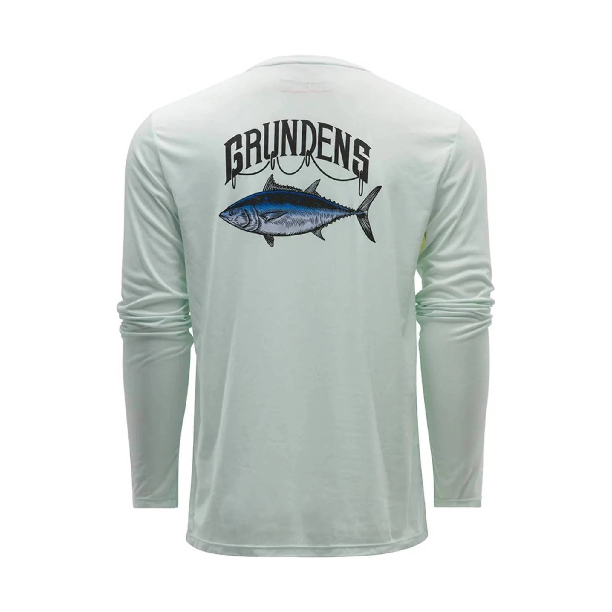 Grundens Men's Tuna Long Sleeve Tech Tee - Wan Blue - Image 3
