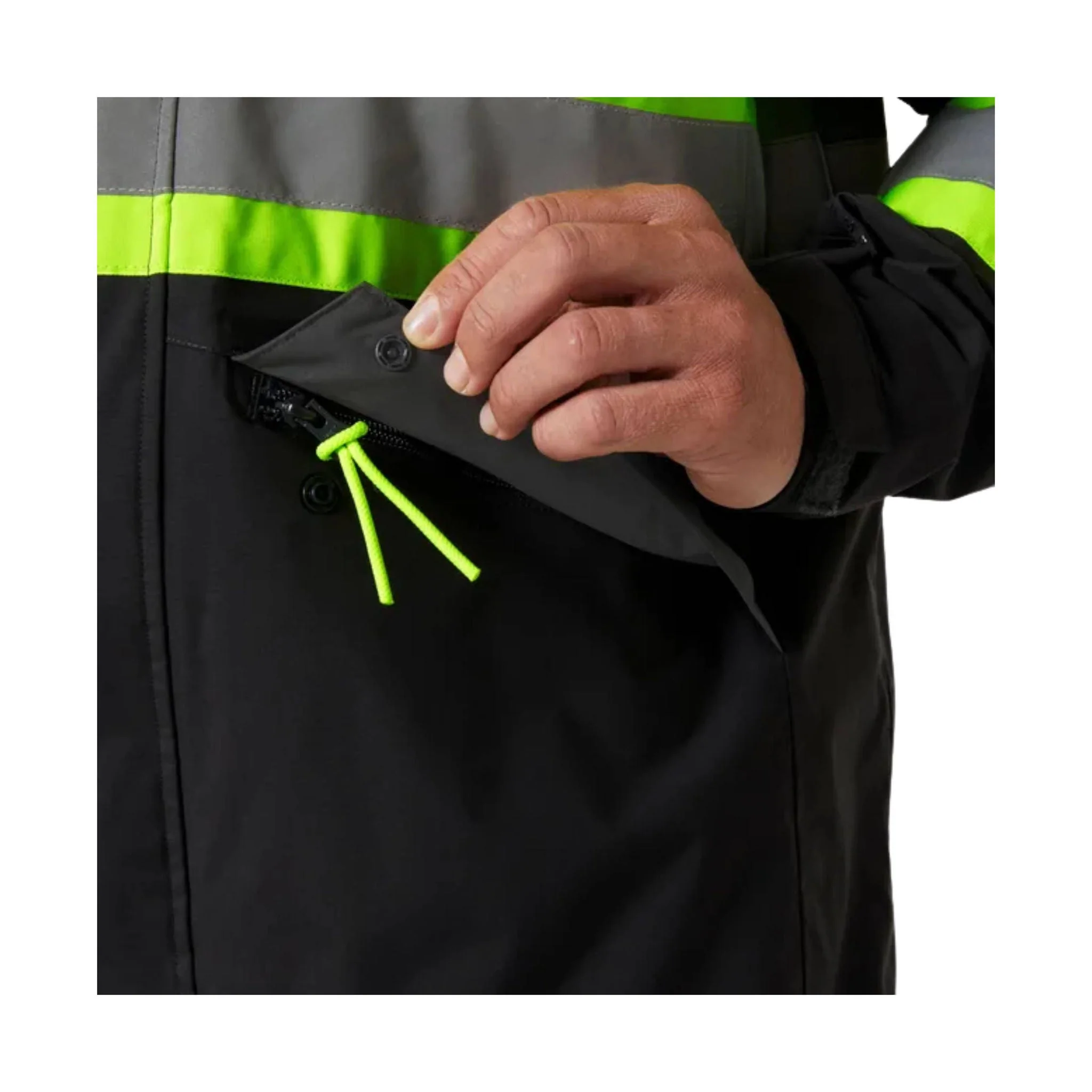Helly Hansen Men's Alta Hi Vis Waterproof Shell CSA Jacket - Ebony - Image 4