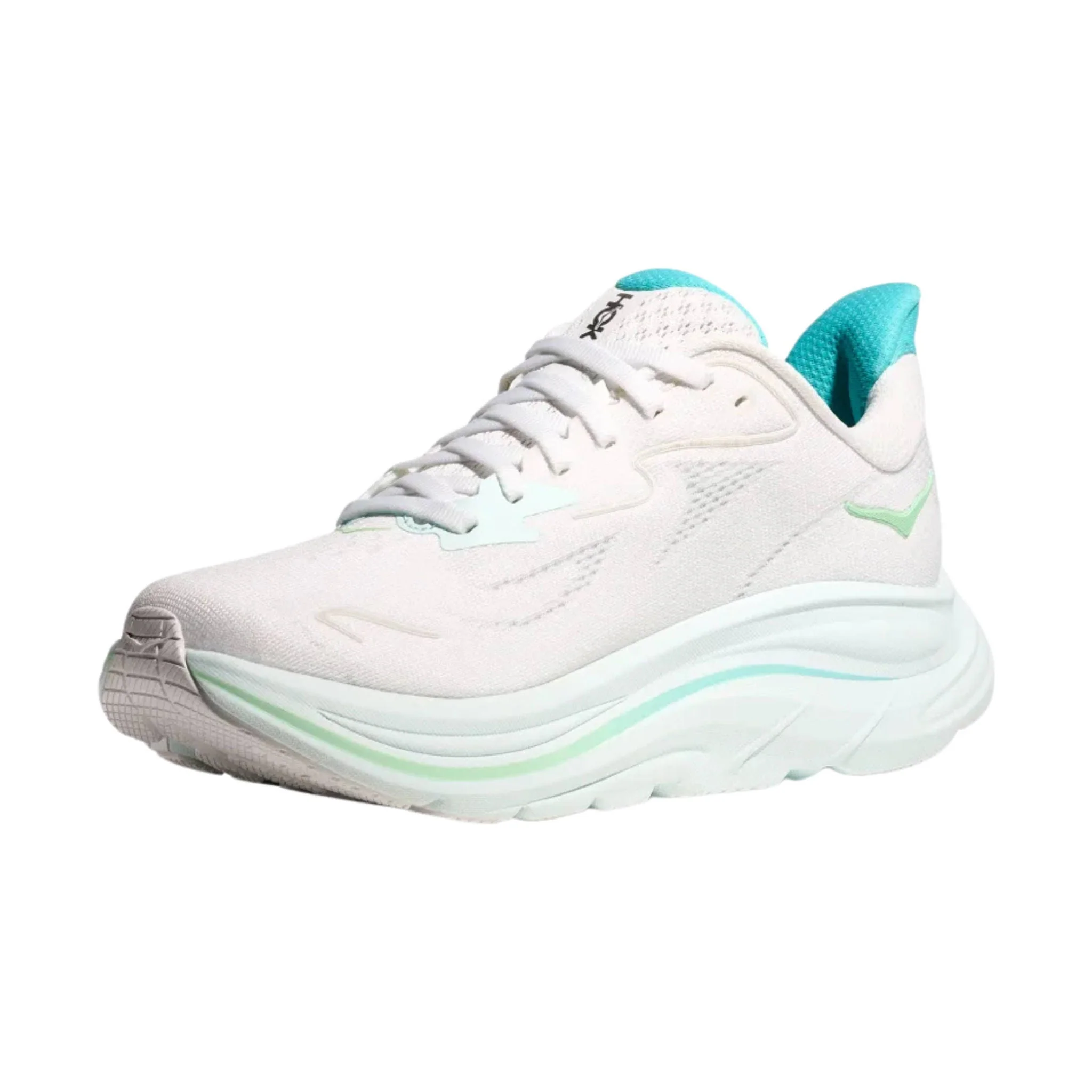HOKA Women's Clifton 10 Running Shoes - White/ Cielo Blue - Image 2
