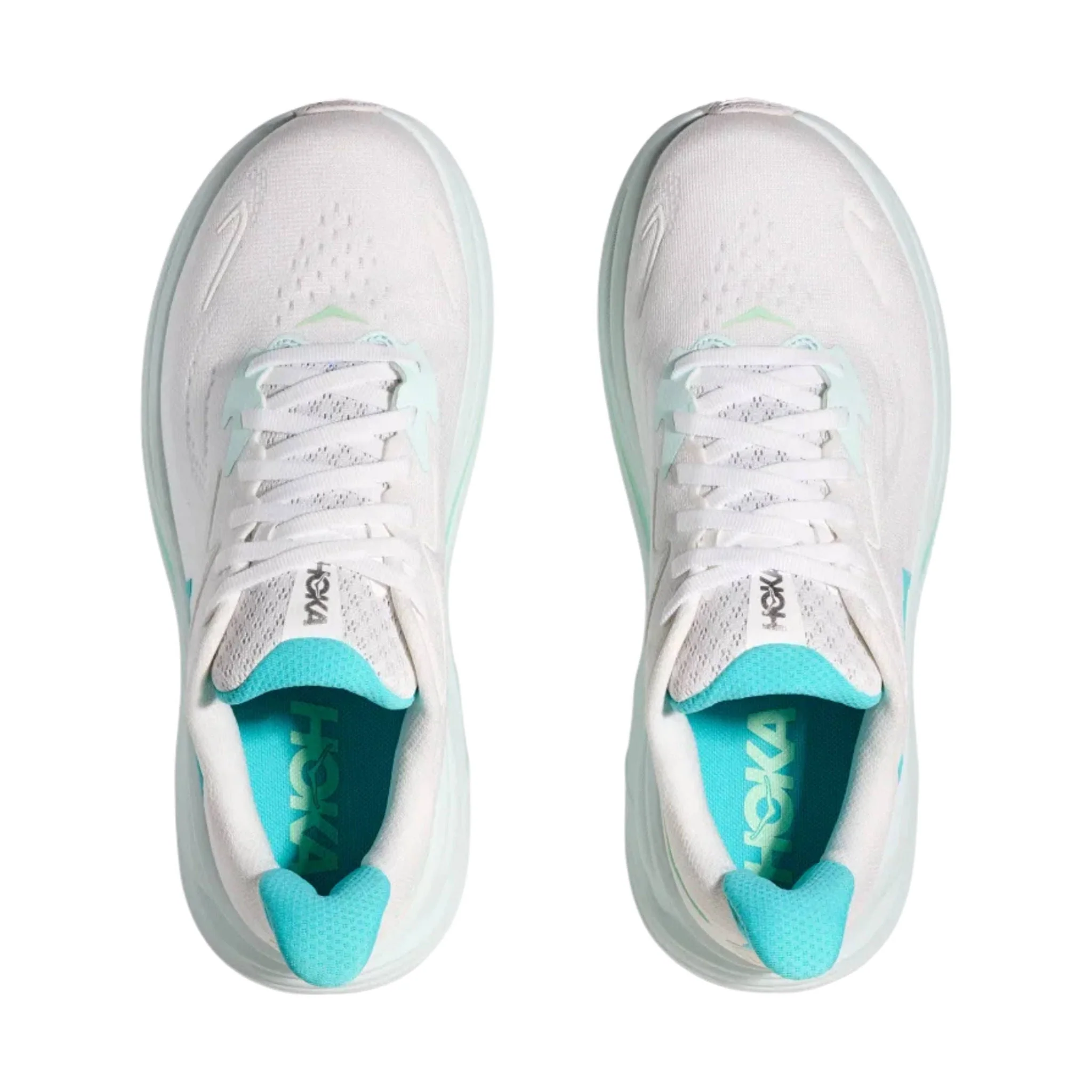 HOKA Women's Clifton 10 Running Shoes - White/ Cielo Blue - Image 4