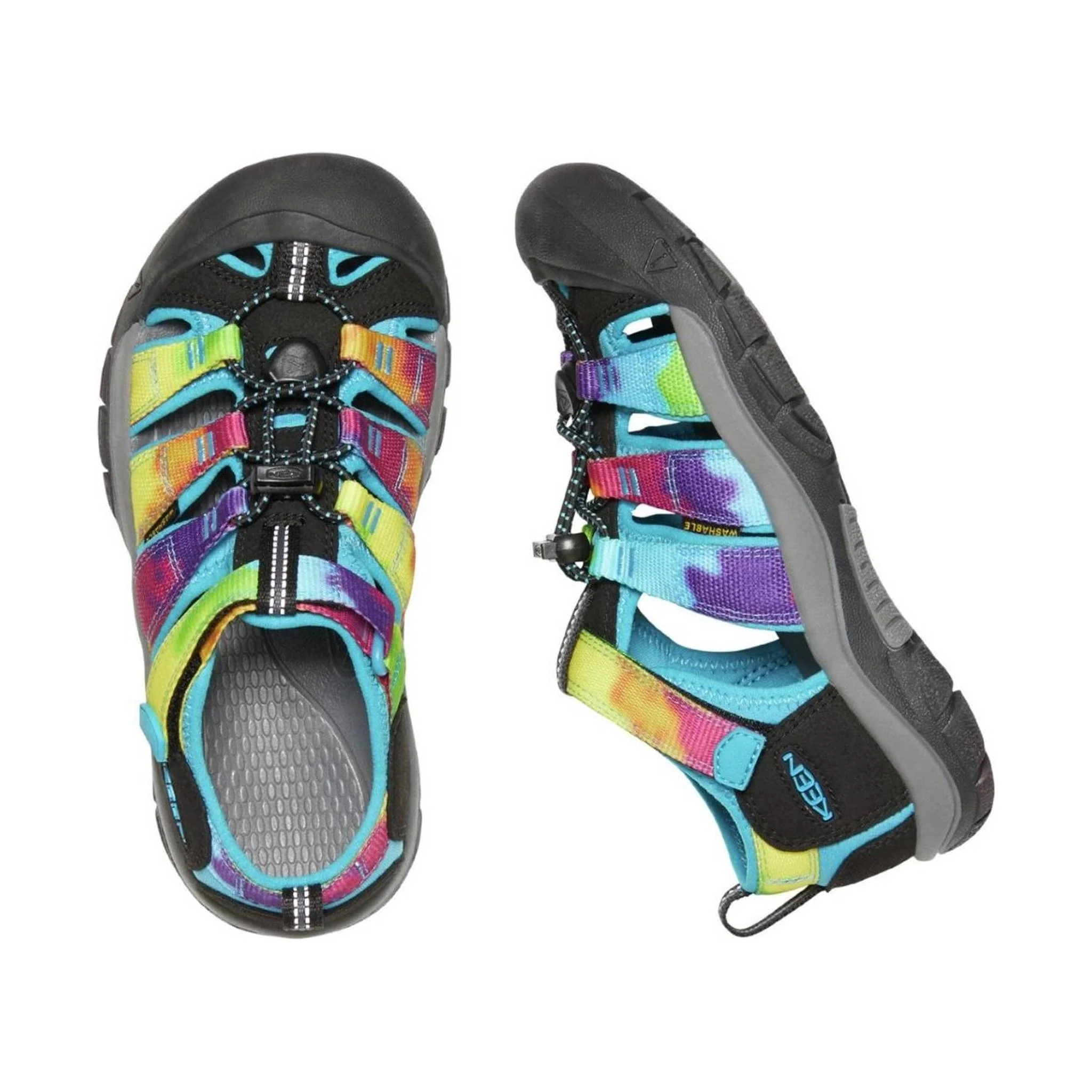 KEEN Big Kids' Newport H2 - Rainbow Tie Dye - Image 2