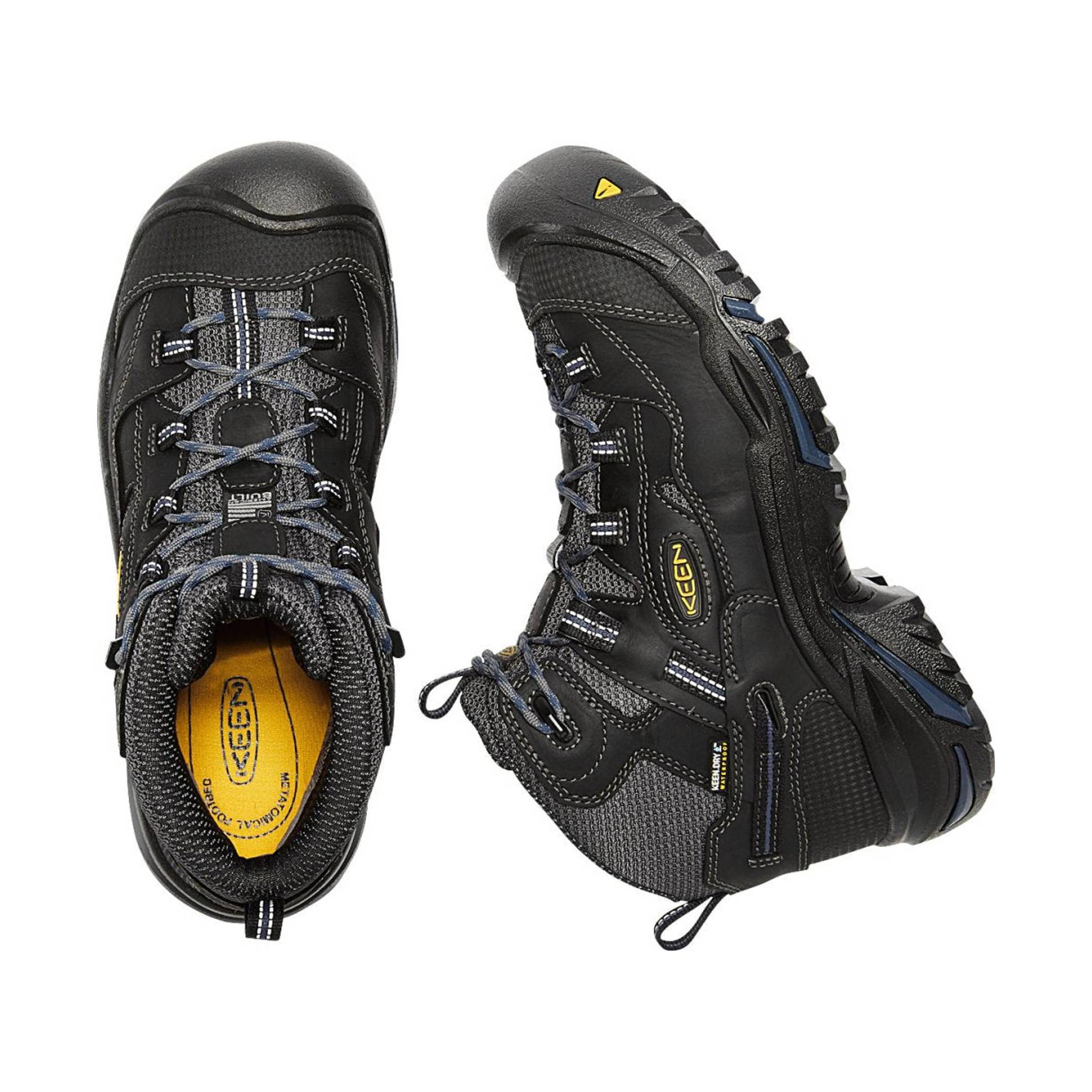 KEEN Utility Men's Braddock Mid Waterproof Soft Toe Boot - Raven/Estate Blue - Image 4