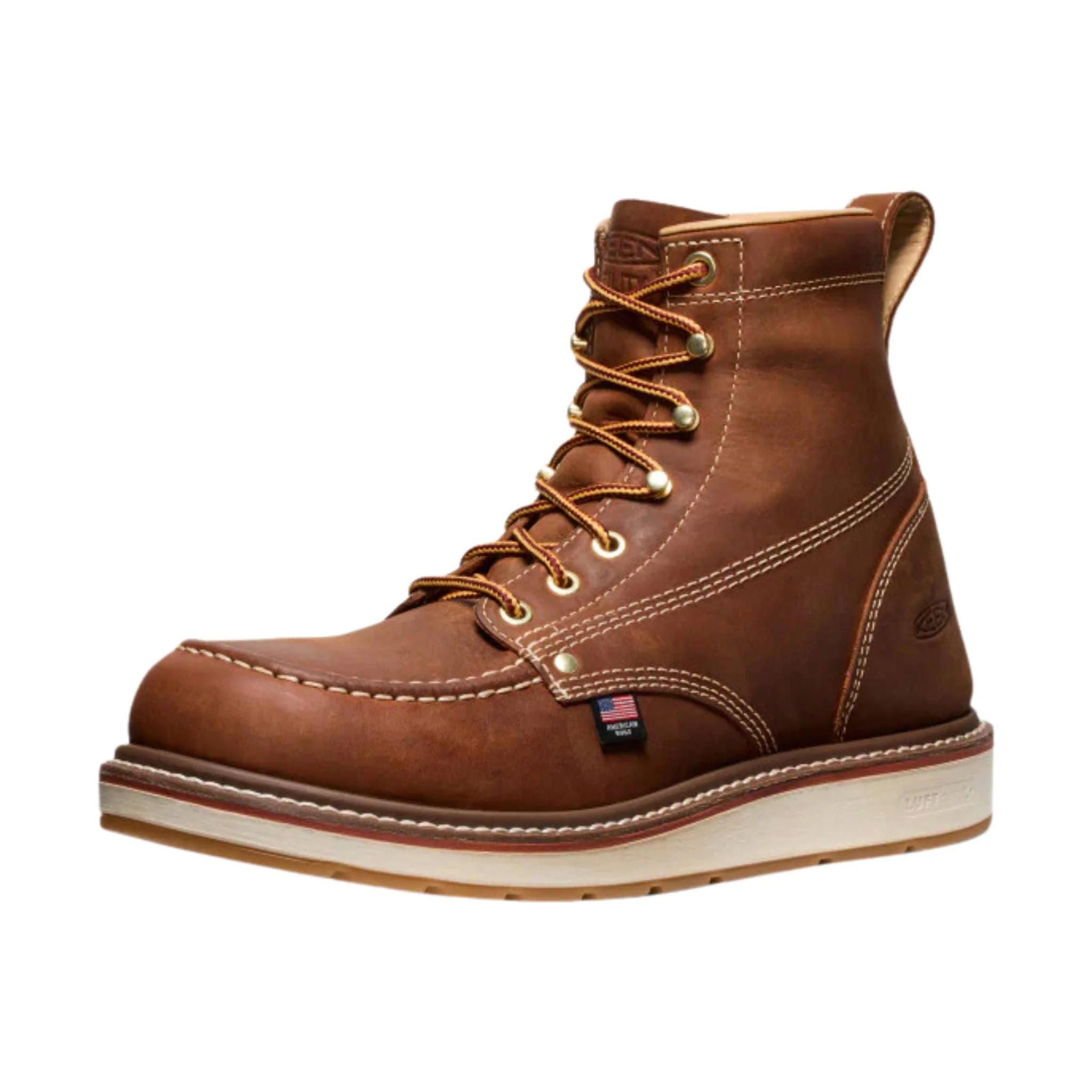 KEEN Utility Men's Liberty 6 Inch Soft Toe Work Boots - Leather Brown/Birch - Image 2