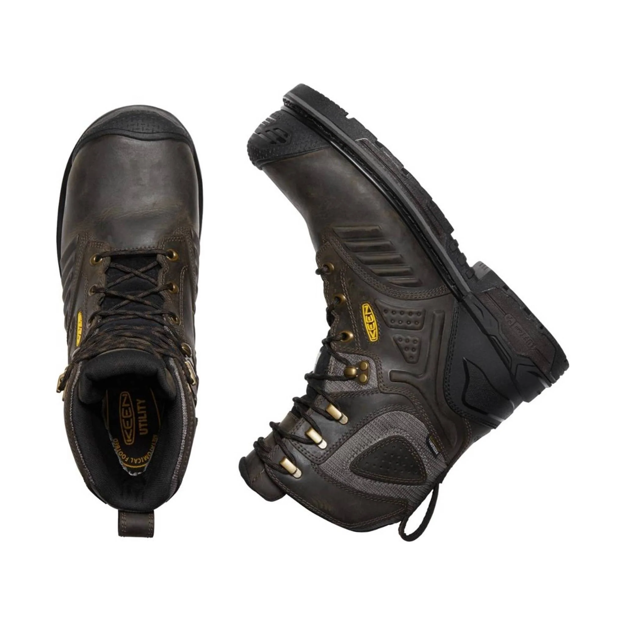 KEEN Utility Men's Philadelphia 8 Inch Waterproof Insulated Composite Toe Work Boot - Cascade Brown/Black - Image 2