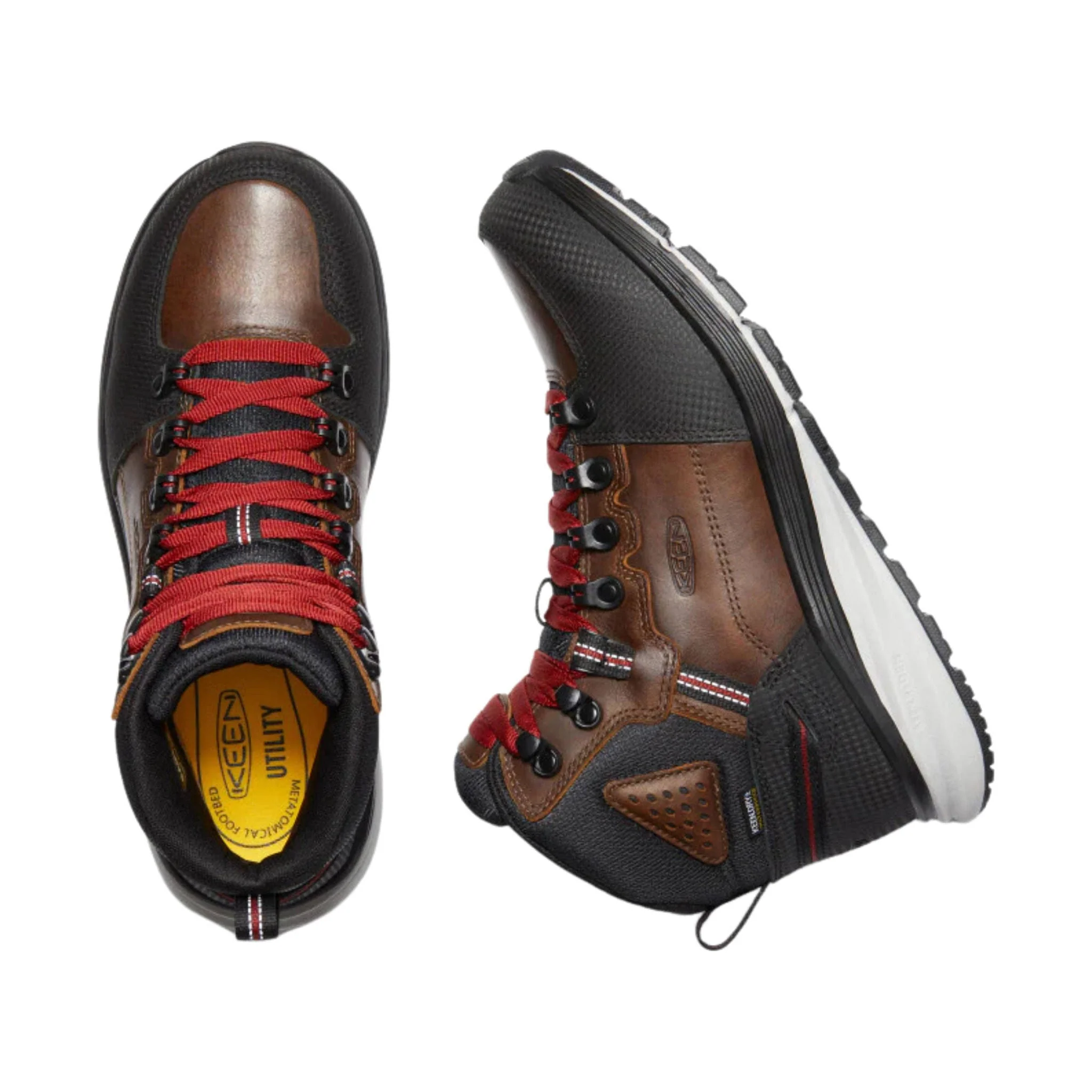 KEEN Utility Men's Red Hook Mid Waterproof Soft Toe Boot - Tobacco/Black - Image 2