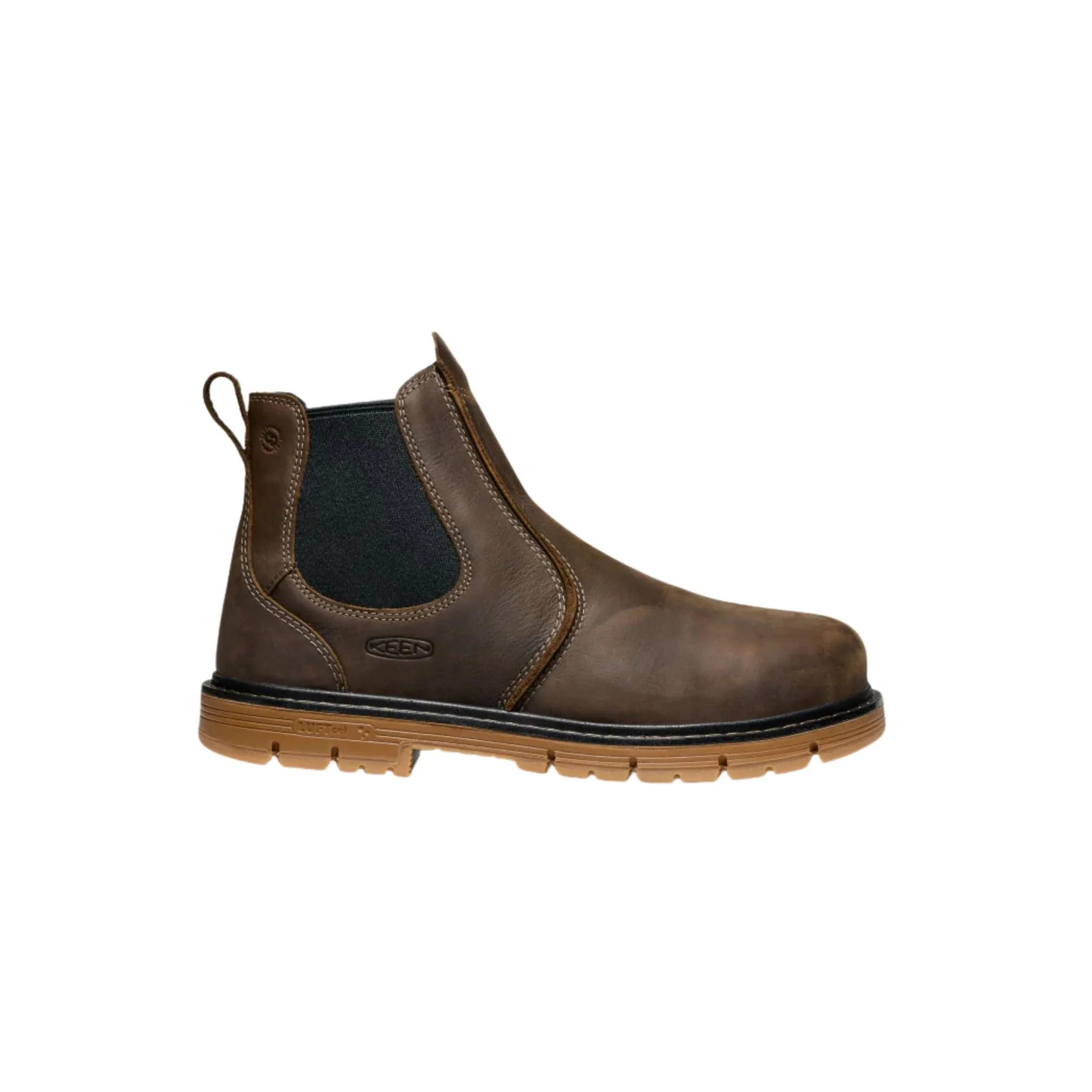 KEEN Utility Men's San Jose Chelsea 90 Degree Heel Aluminum Toe Work Boots - Cascade Brown/Gum