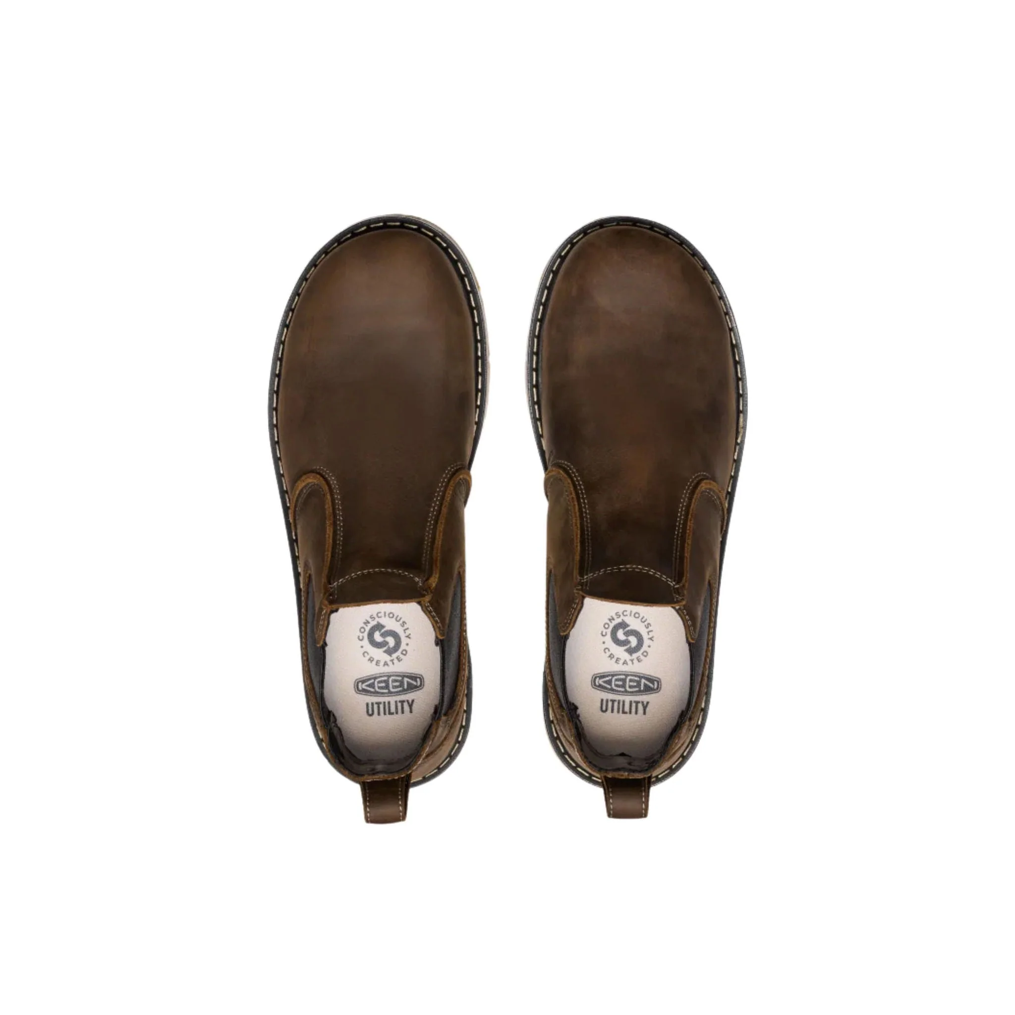 KEEN Utility Men's San Jose Chelsea 90 Degree Heel Aluminum Toe Work Boots - Cascade Brown/Gum - Image 4
