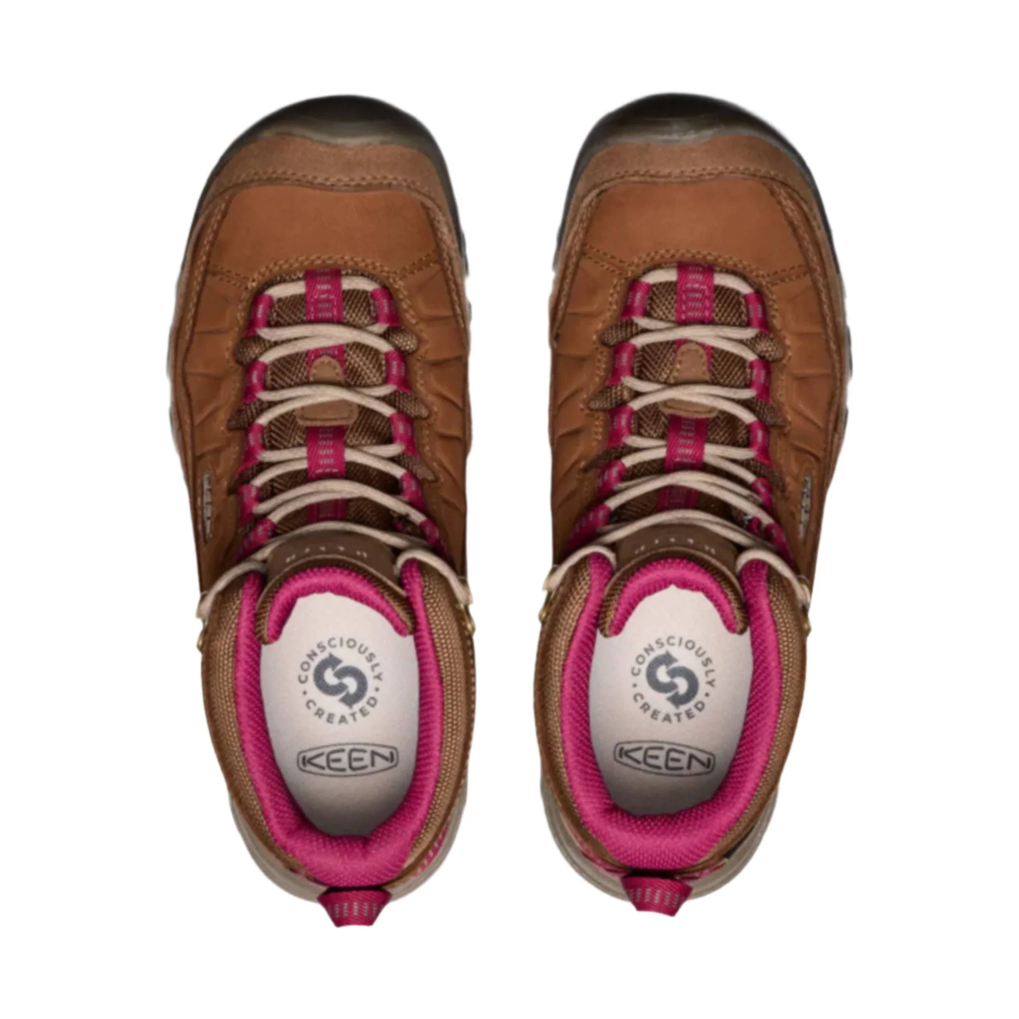 KEEN Women's Targhee IV Mid Waterproof Hiking Boot - Bison/Beaujolais - Image 3