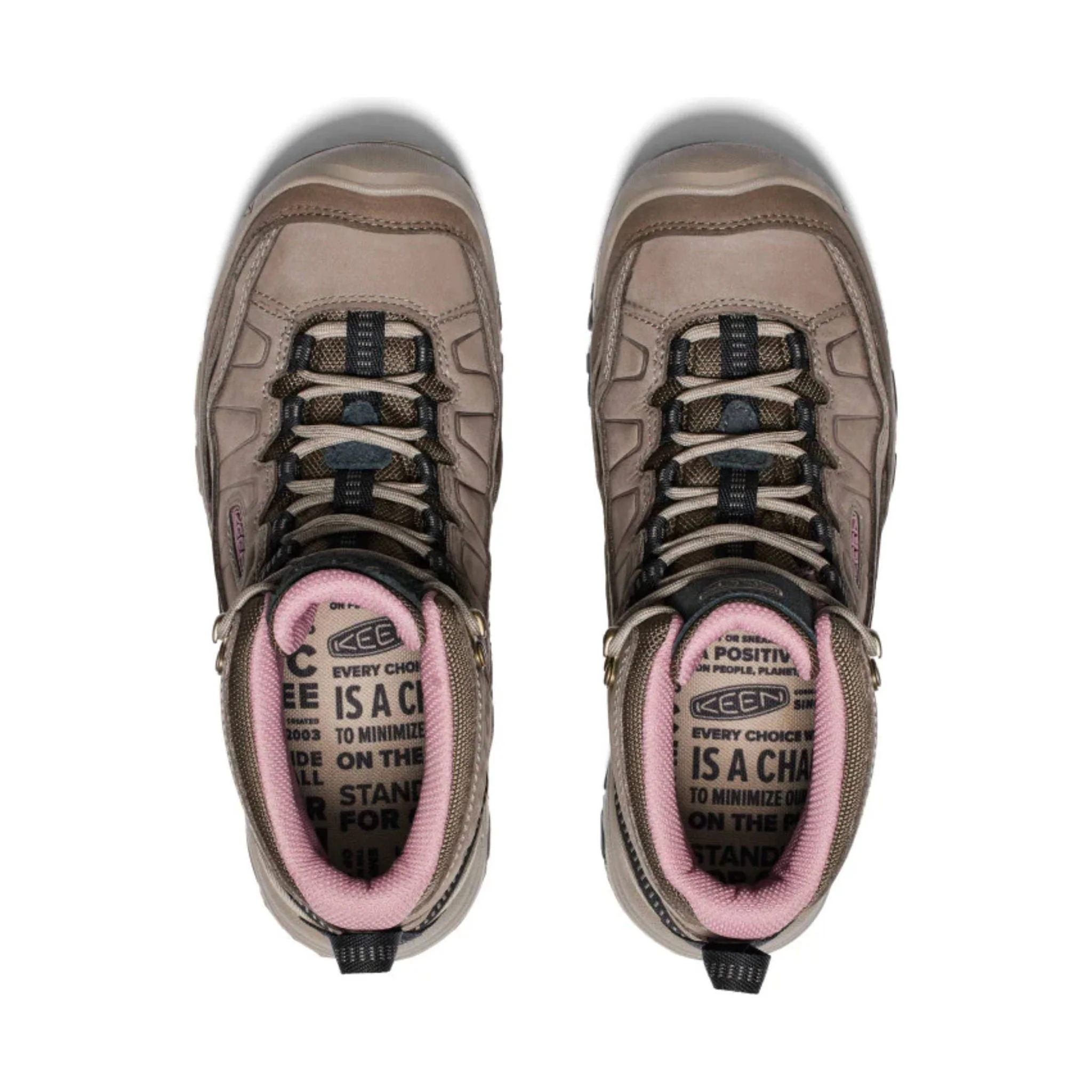 KEEN Women's Targhee IV Mid Waterproof Hiking Boot - Brindle/Nostalgia Rose - Image 2