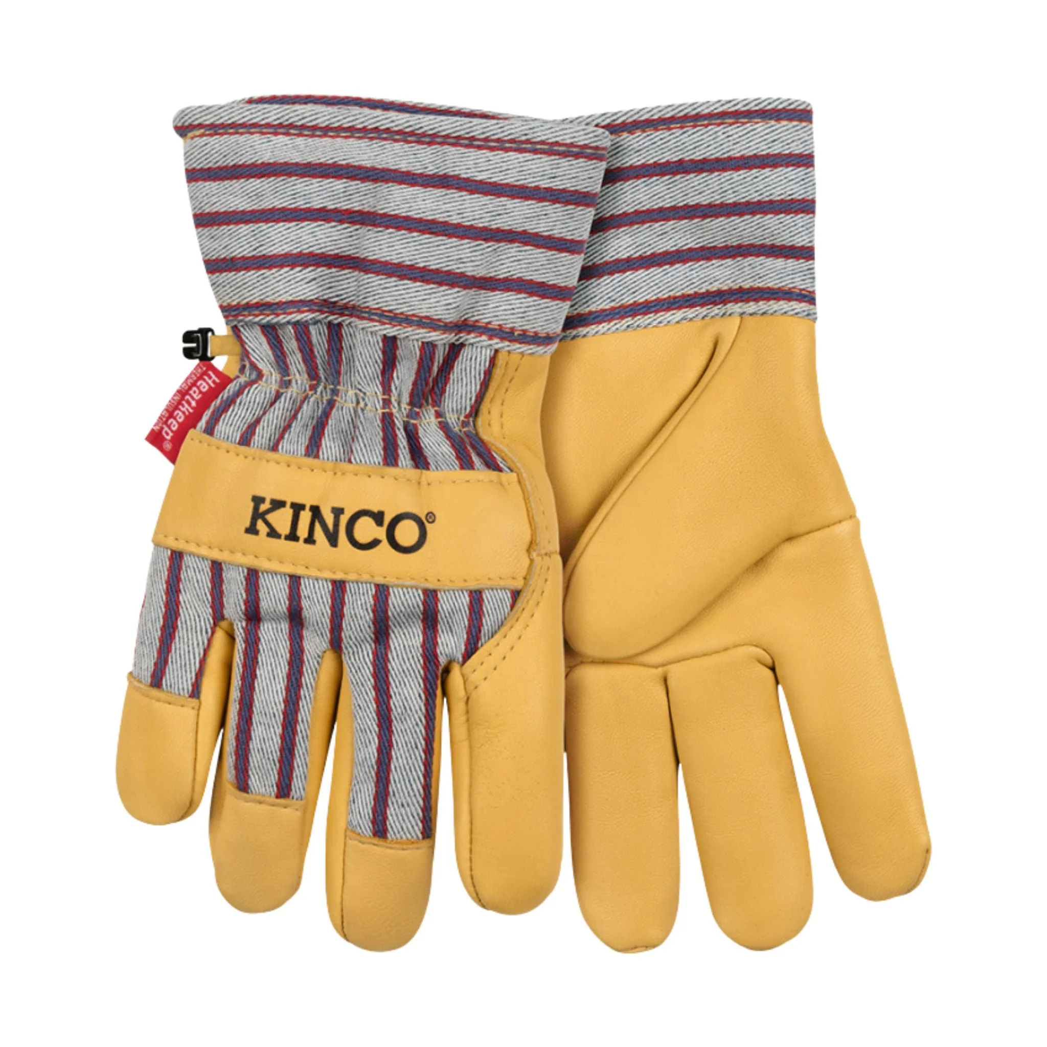 Kinco Kids' 1927 Lined Grain Leather Palm With Safety Cuff Gloves - Otto Striped