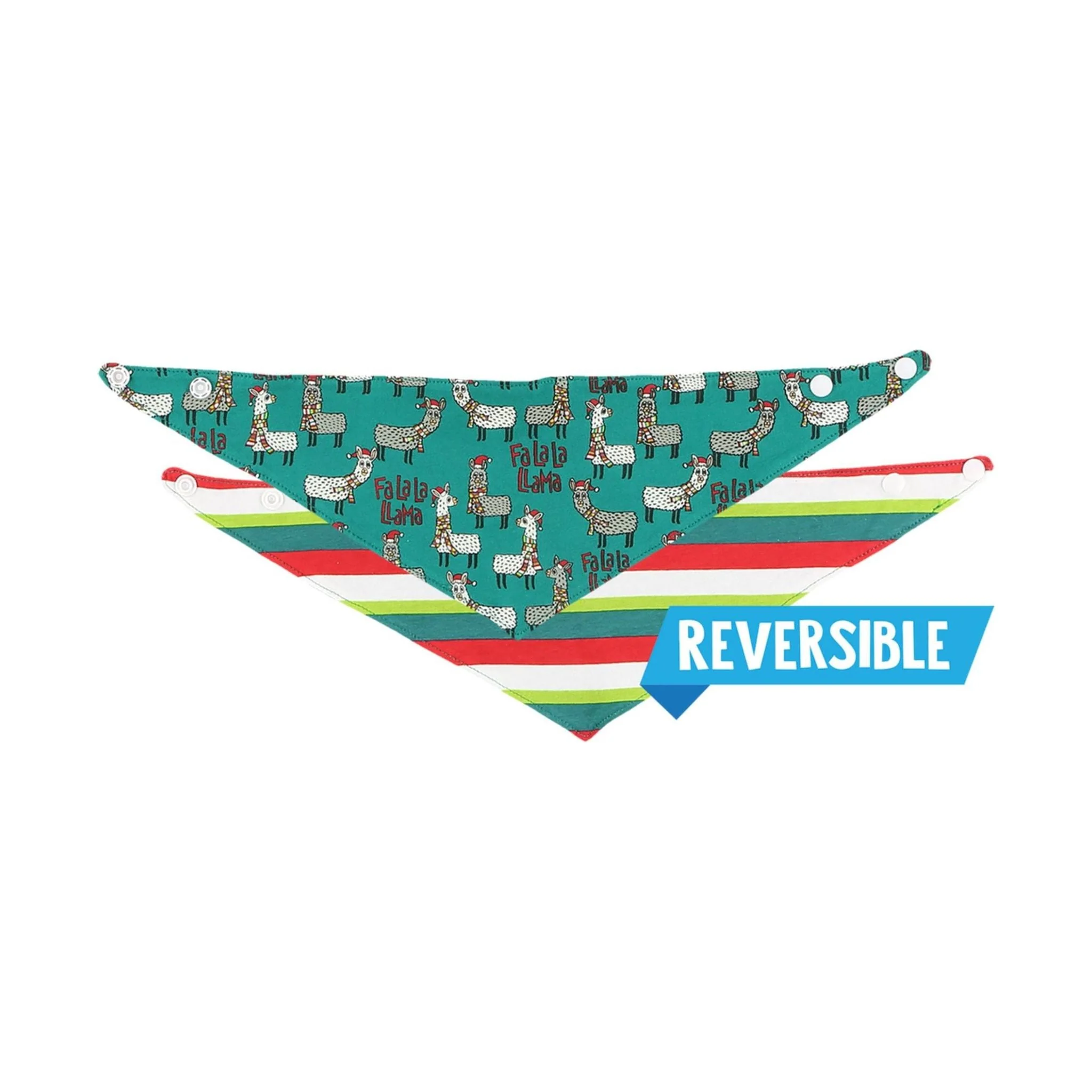 Lazy One Fa La La Llama Dog Bandana - Blue/ White/ Red/ Green - Image 3