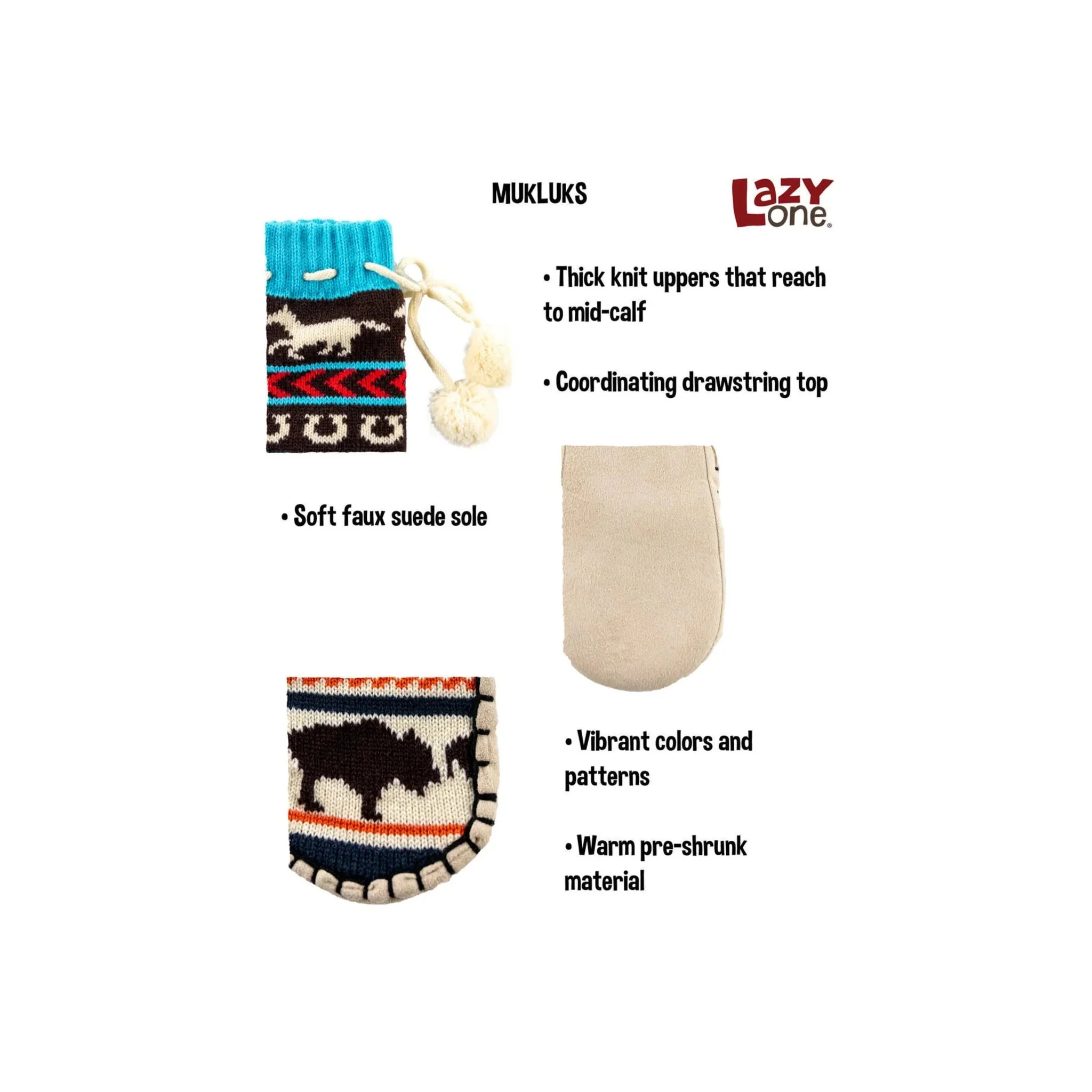 Lazy One Mukluk Slippers - Red/Black - Image 4
