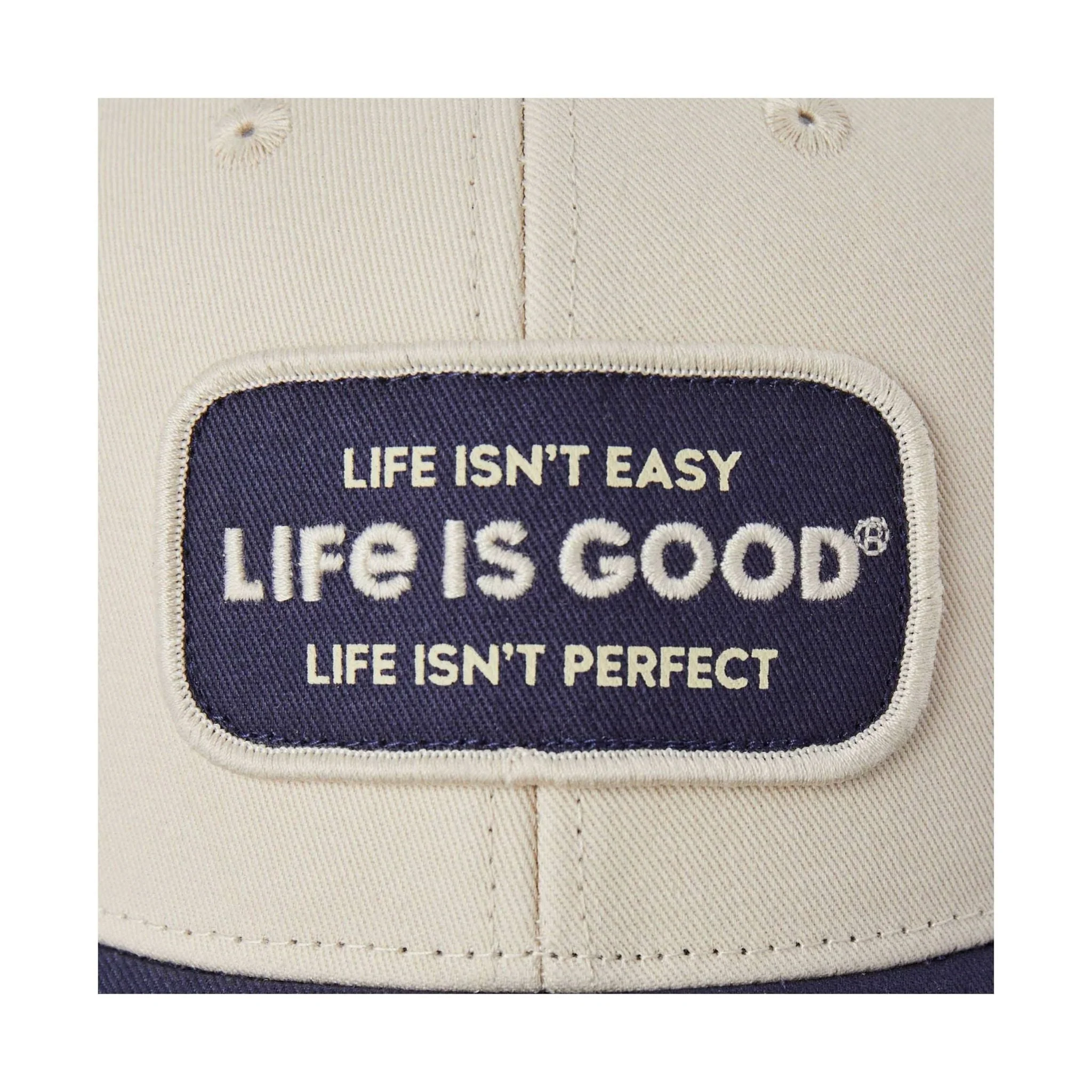 Life Is Good Adult Life Isn't Perfect Patch Trucker Hat - Birch White - Image 3