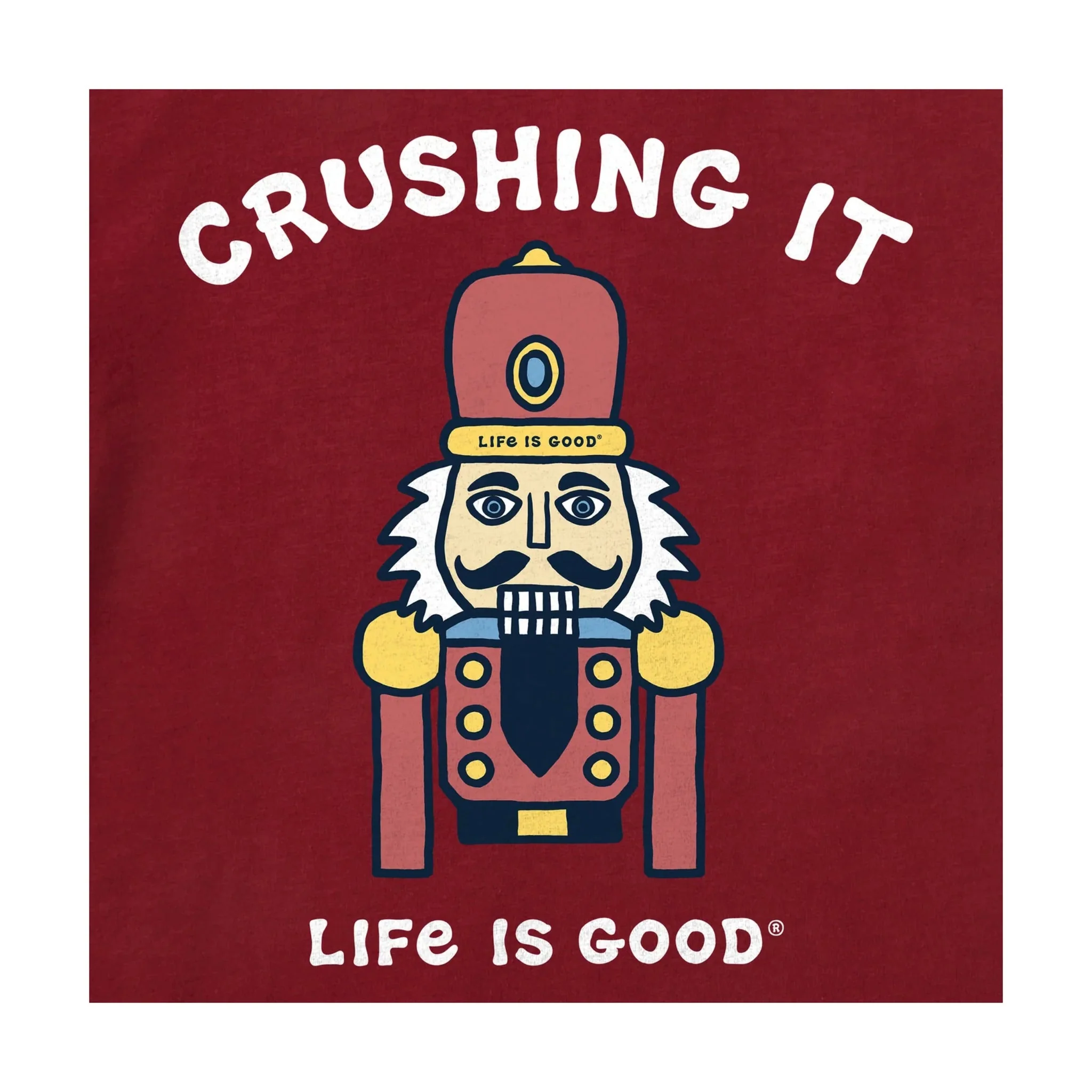 Life Is Good Men's Crushing It Nutcracker Short Sleeve Crusher Tee - Adirondack Red - Image 2