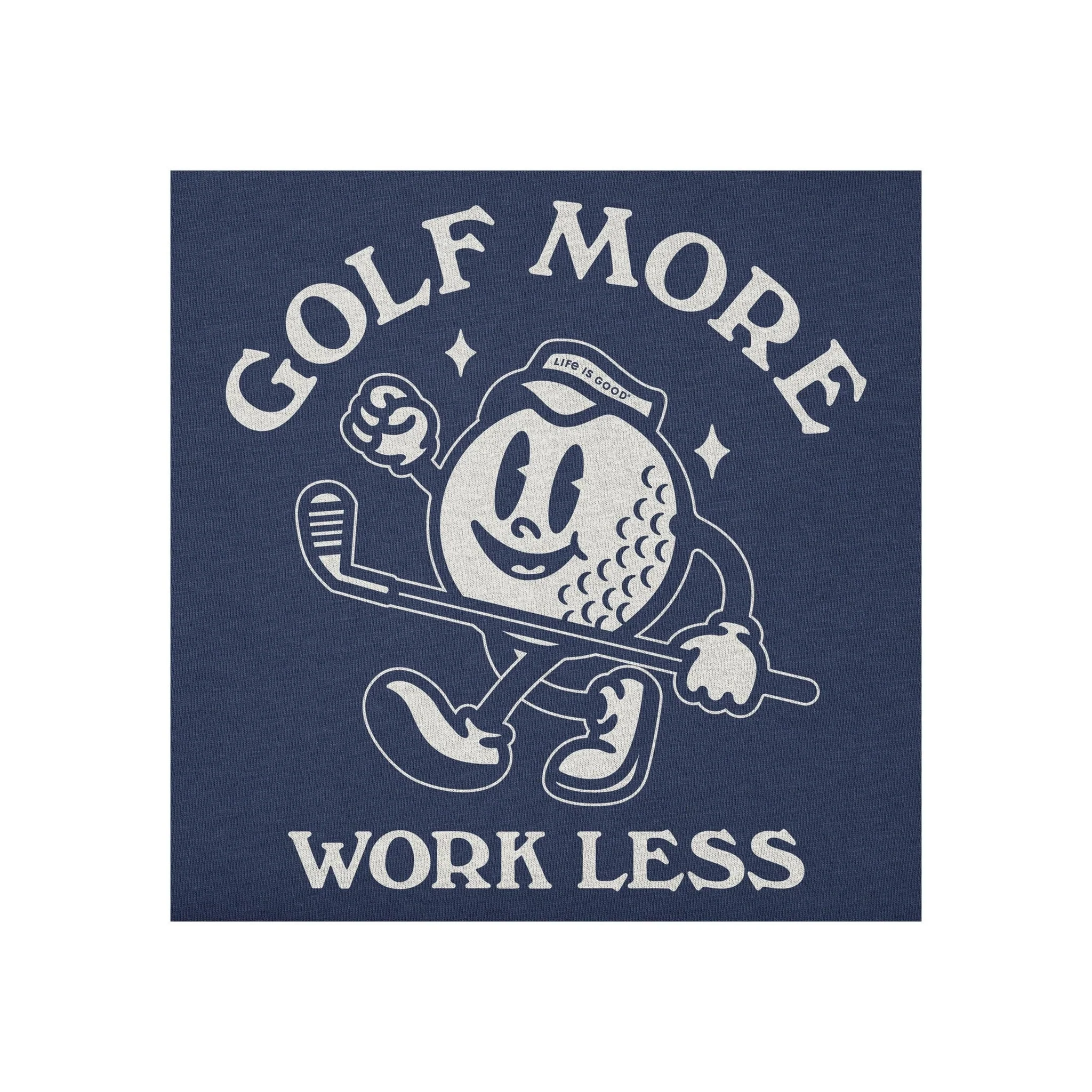 Life Is Good Men's Golf More Work Less Short Sleeve Tee - Darkest Blue - Image 2