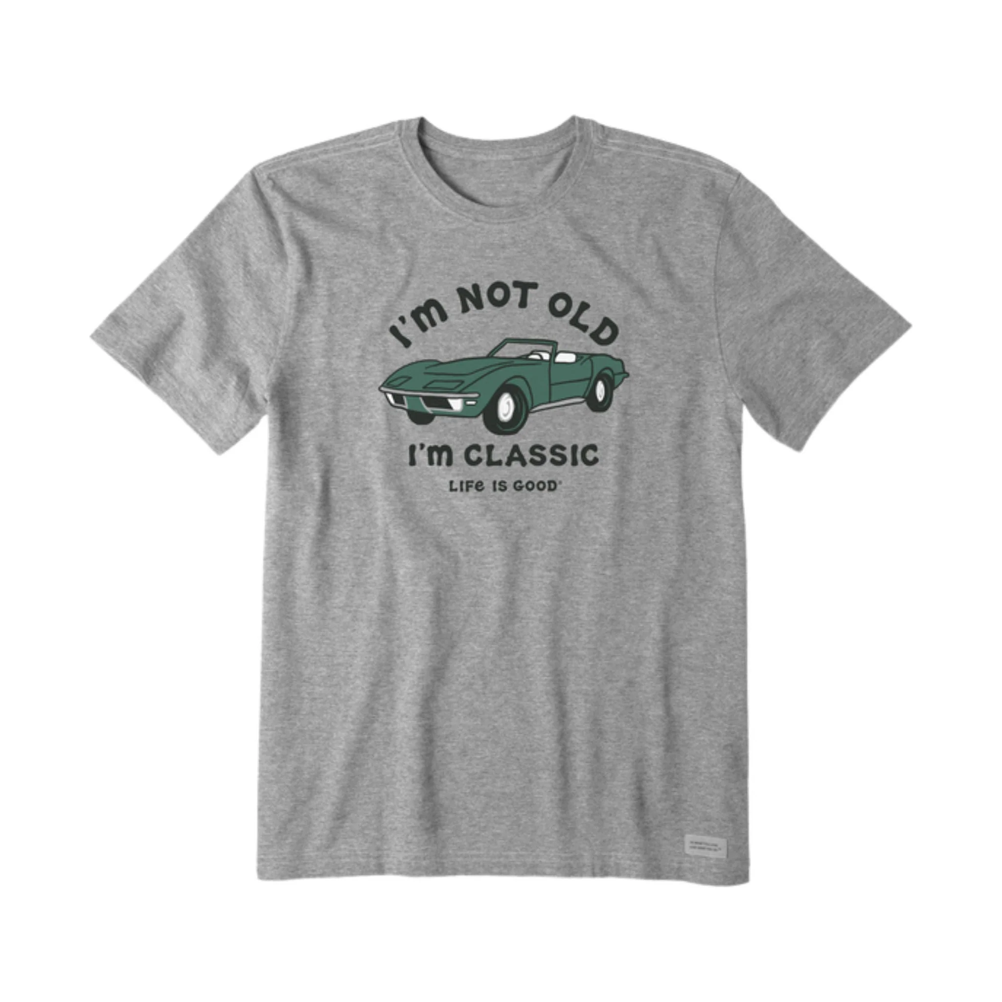 Life Is Good Men's I'm Not Old Sports Car Short Sleeve Tee - Heather Gray