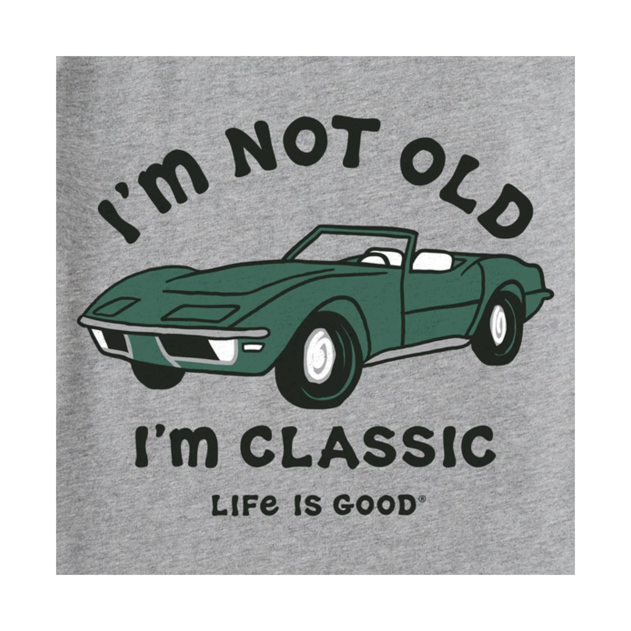 Life Is Good Men's I'm Not Old Sports Car Short Sleeve Tee - Heather Gray - Image 2