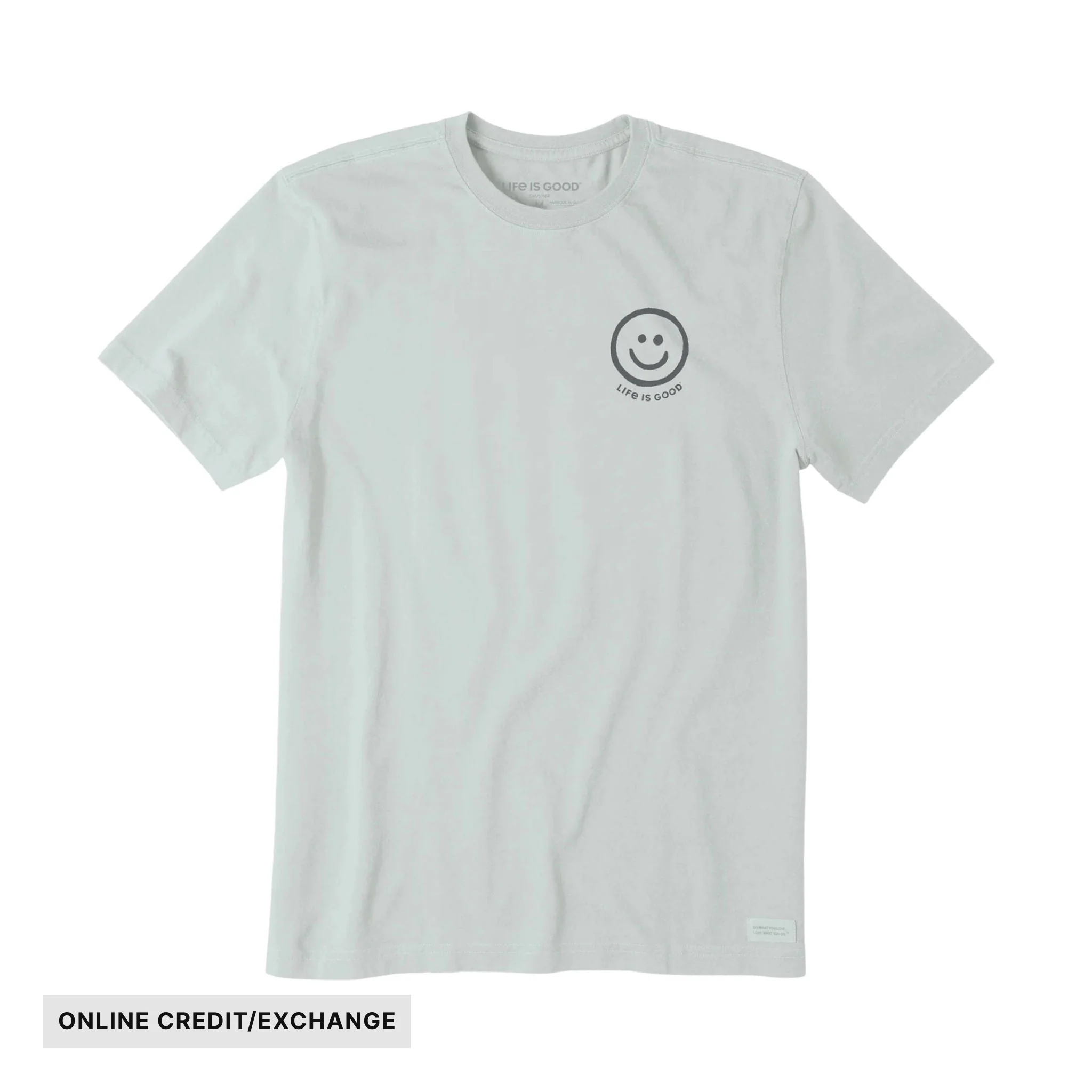 Life Is Good Men's Smile Face Short Sleeve Crusher Tee - Fog Gray