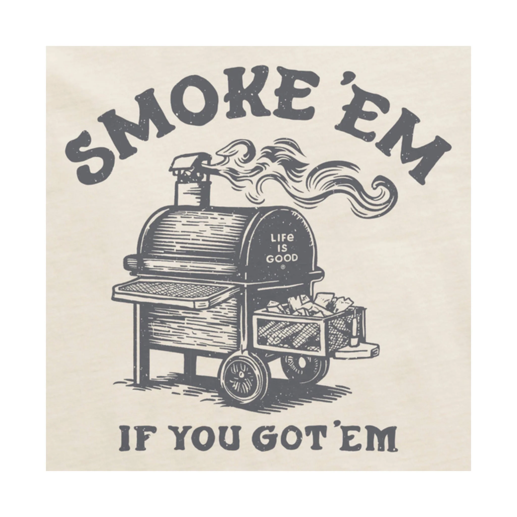 Life Is Good Men's Smoke'em Short Sleeve Tee - Putty White - Image 2