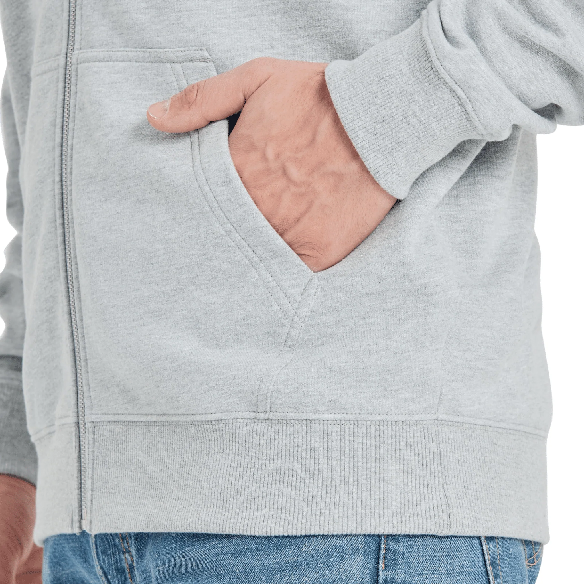 Life Is Good Men's Solid Good Vibes Fleece Zip Hoodie - Heather Gray - Image 2