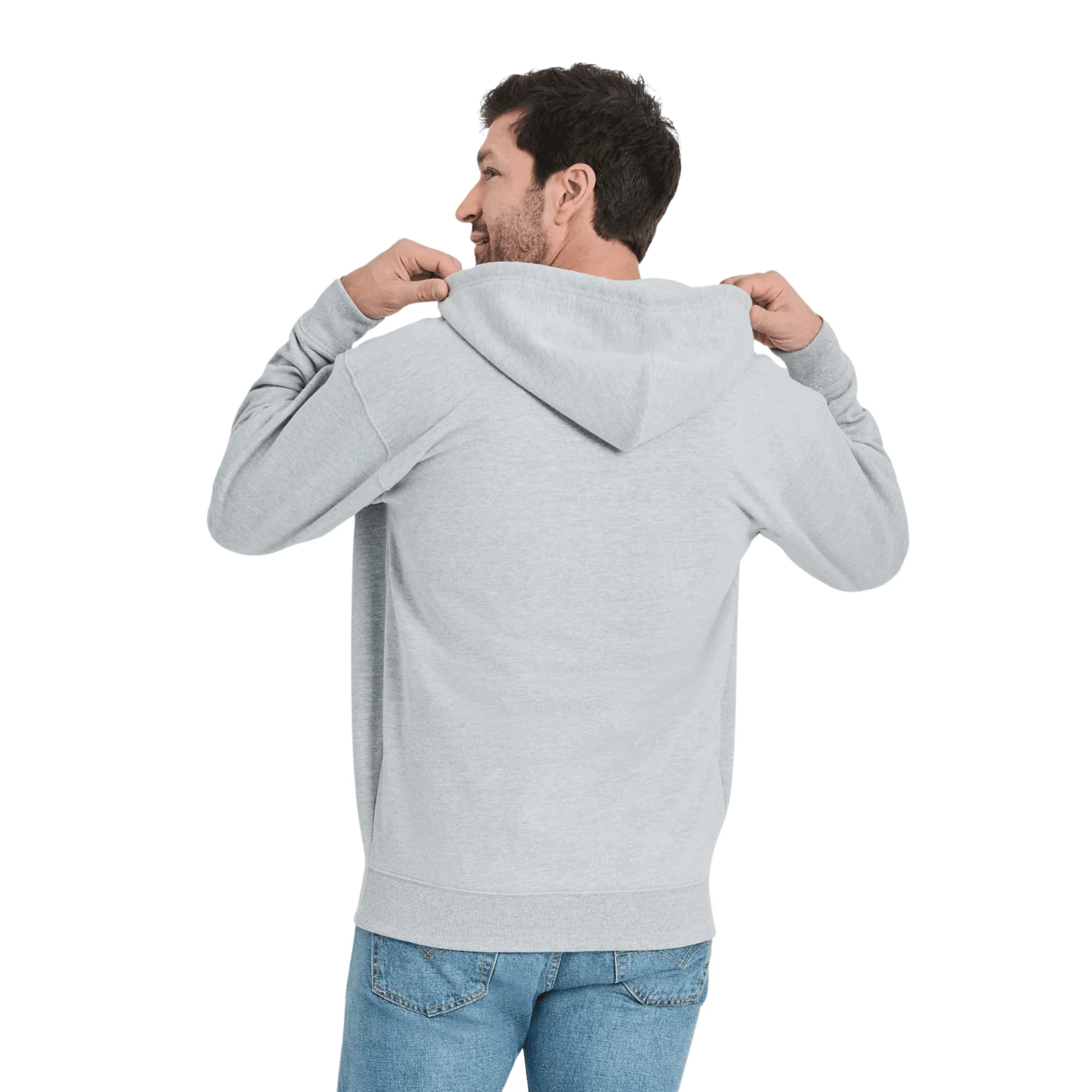 Life Is Good Men's Solid Good Vibes Fleece Zip Hoodie - Heather Gray - Image 3