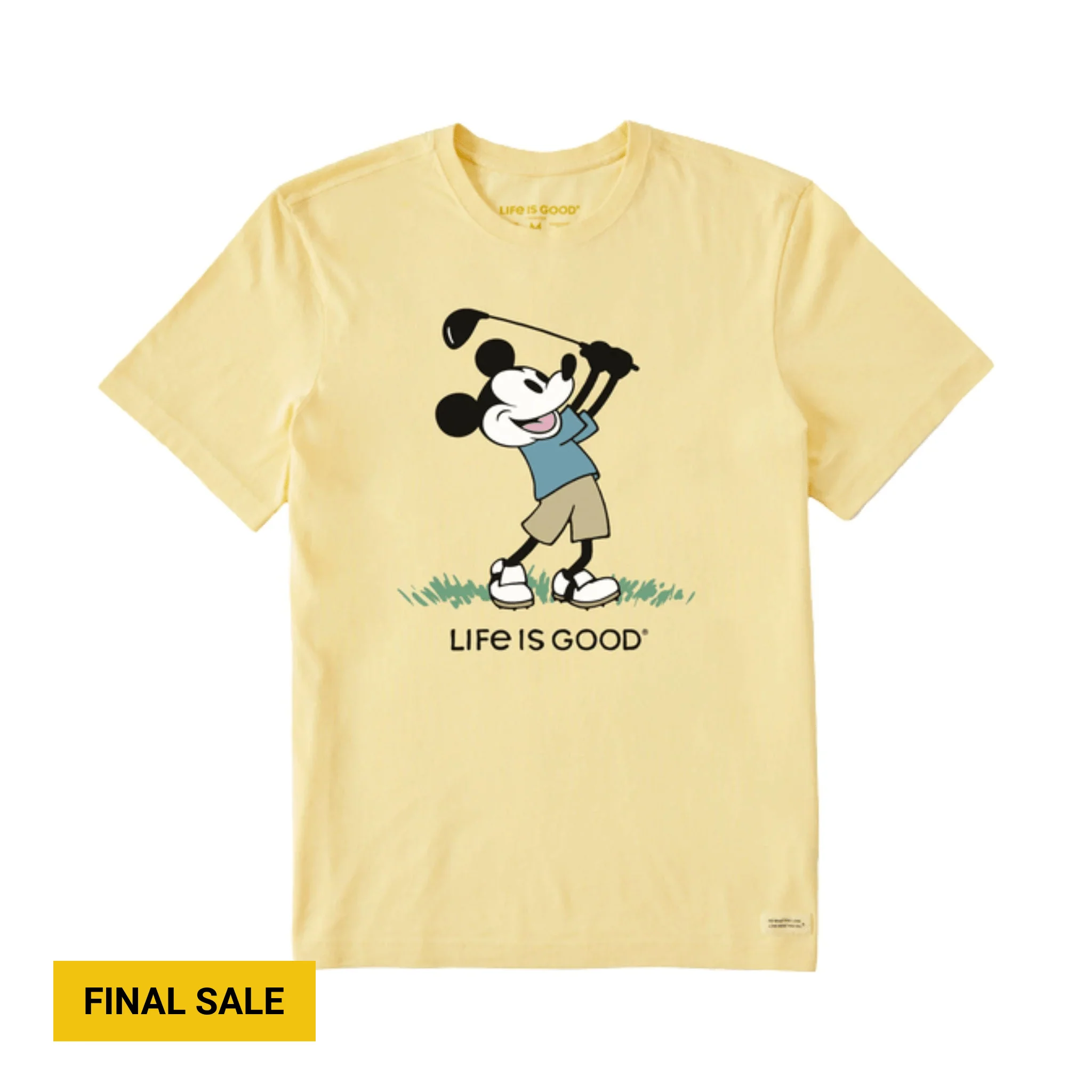 Life Is Good Men's Steamboat Willie Golf Crusher Tee - Sandy Yellow