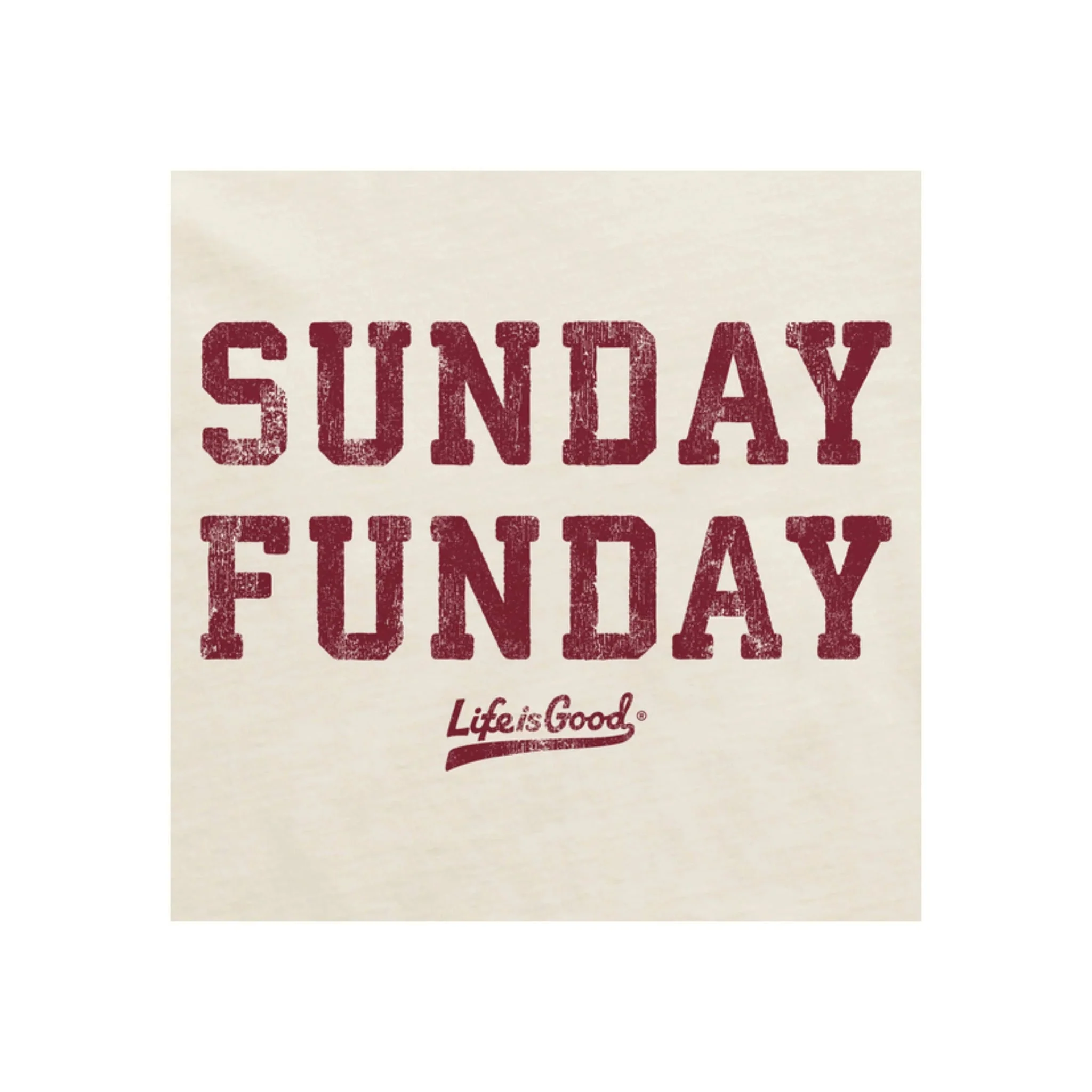 Life Is Good Men's Sunday Funday Crusher Lite Tee - Putty White - Image 2