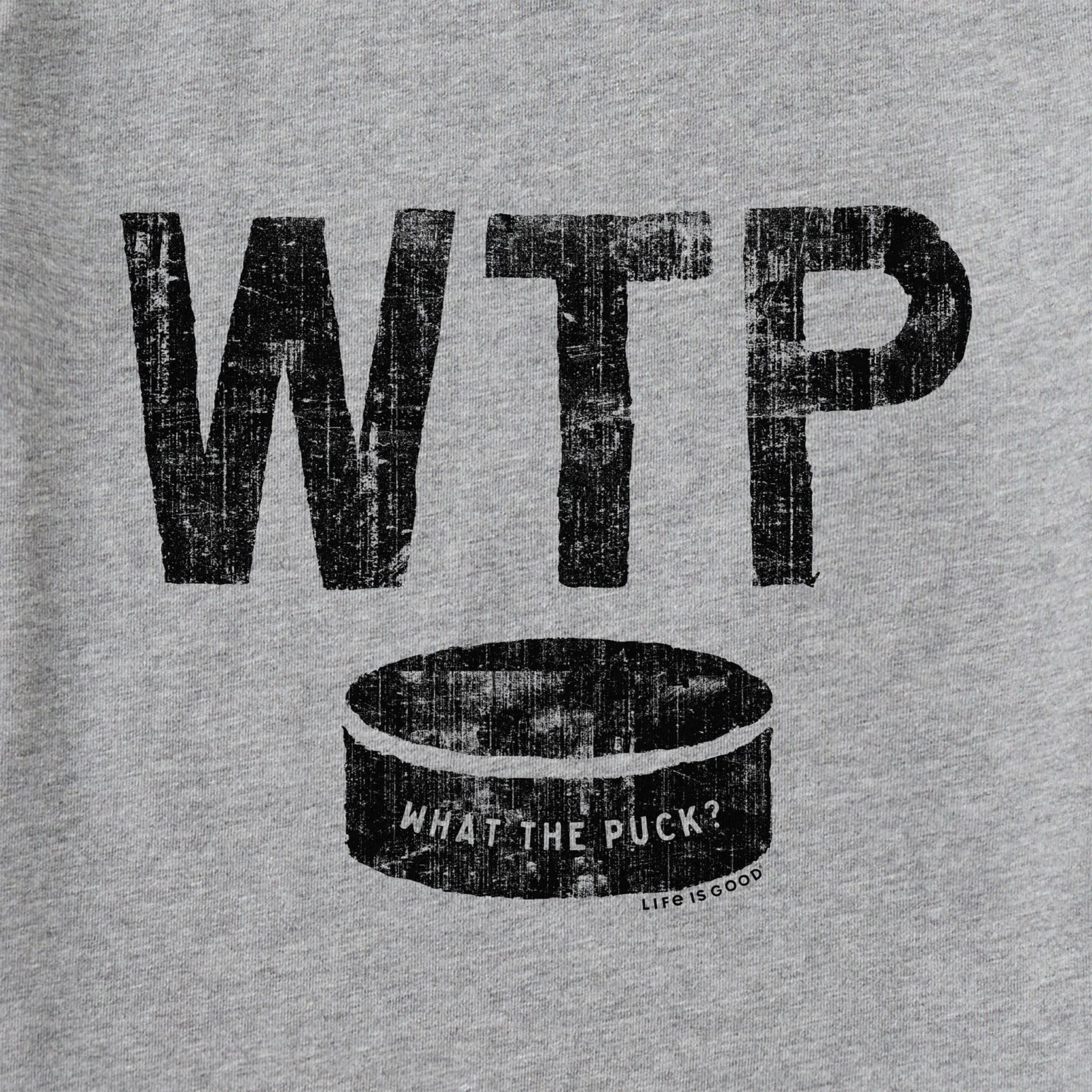 Life Is Good Men's What the Puck Short Sleeve Crusher Tee - Heather Gray - Image 2
