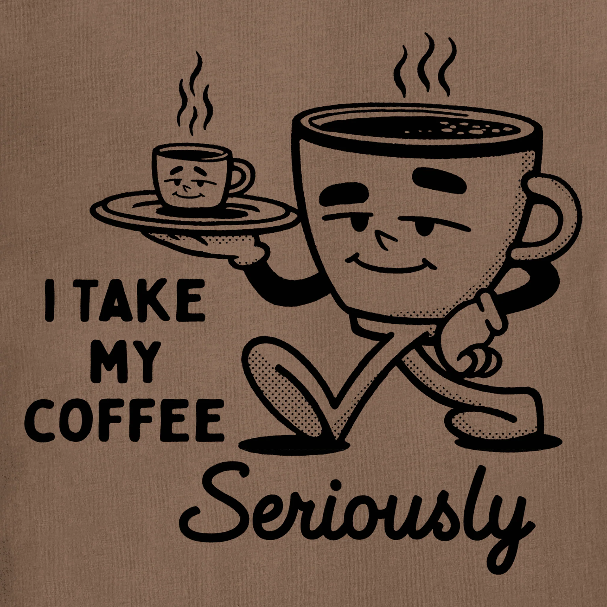Life Is Good Women's Coffee Seriously Short Sleeve Crusher Tee - Mushroom Brown - Image 2