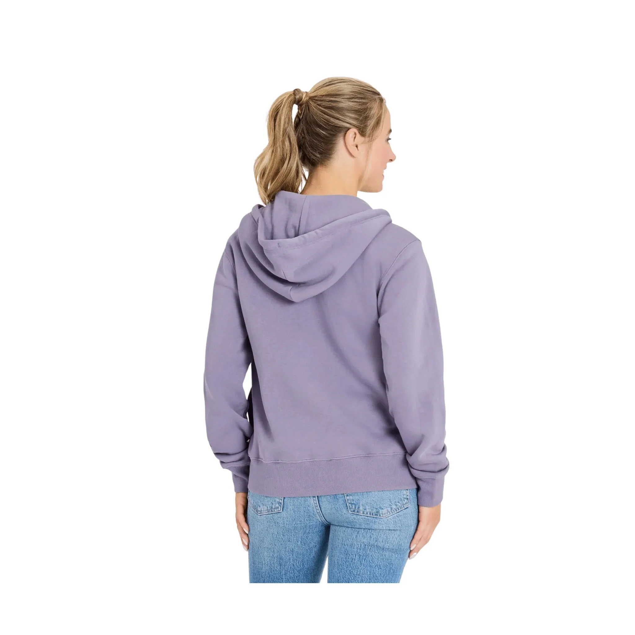 Life Is Good Women's Crafty Stacked Good Vibes Fleece Zip Hoodie - Dusk Purple - Image 2