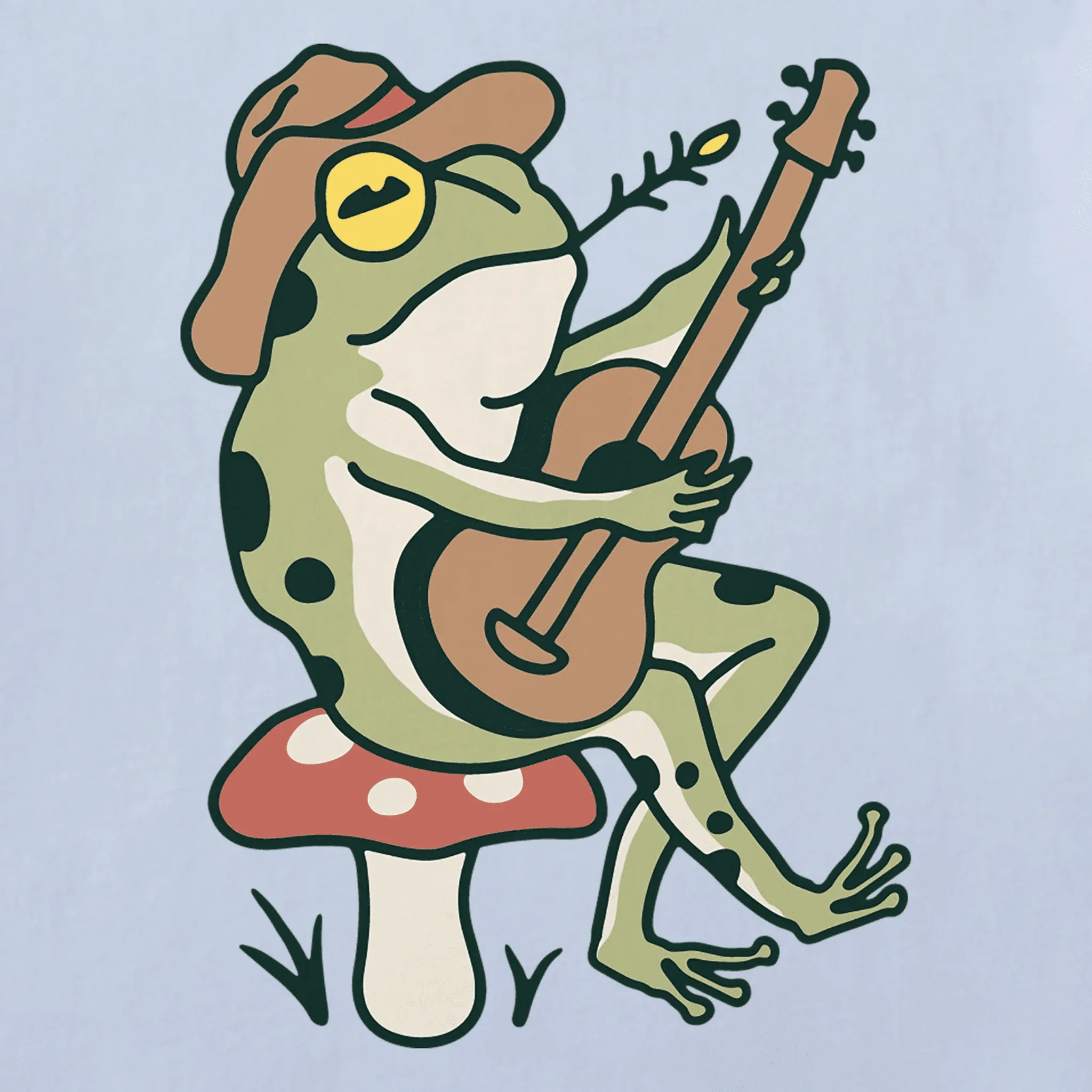 Life Is Good Women's Frog Guitar Short Sleeve Crusher Tee - Glacier Blue - Image 2