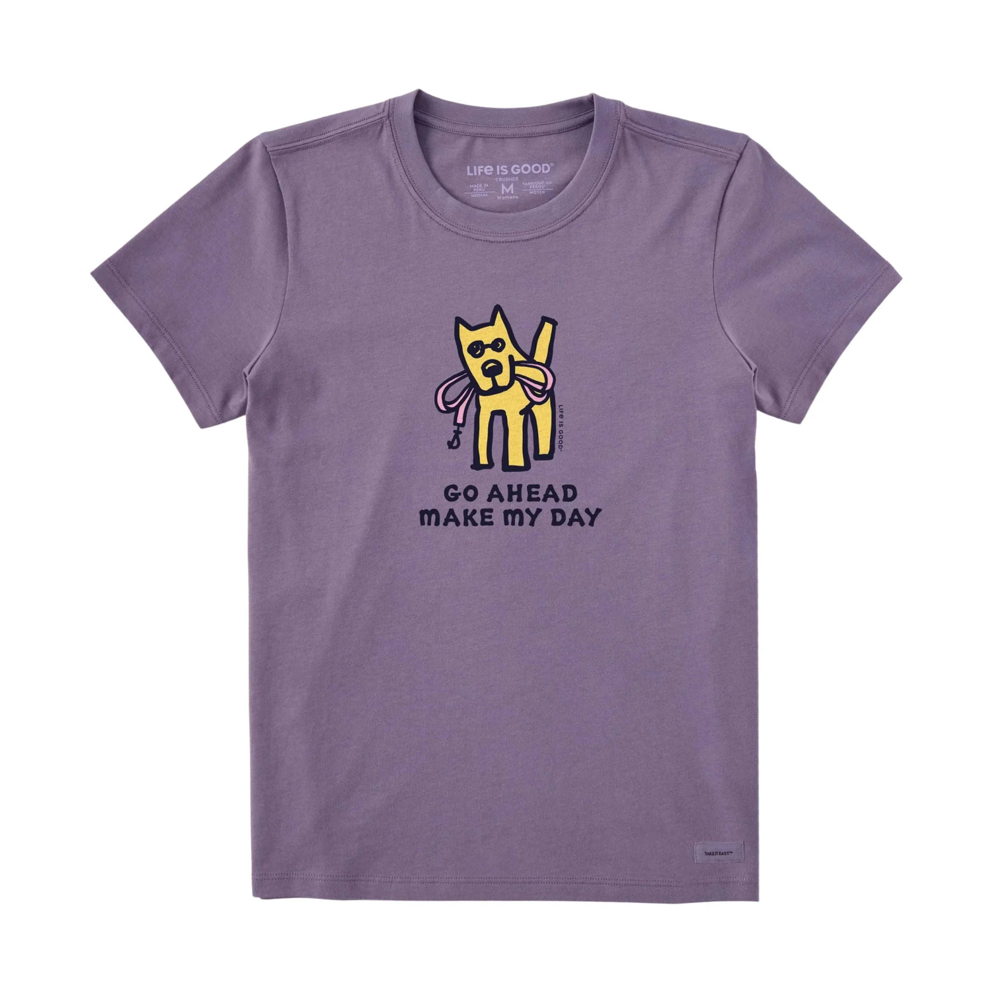 Life Is Good Women's Go Ahead Make My Day Short Sleeve Crusher Tee - Dusk Purple - Image 2
