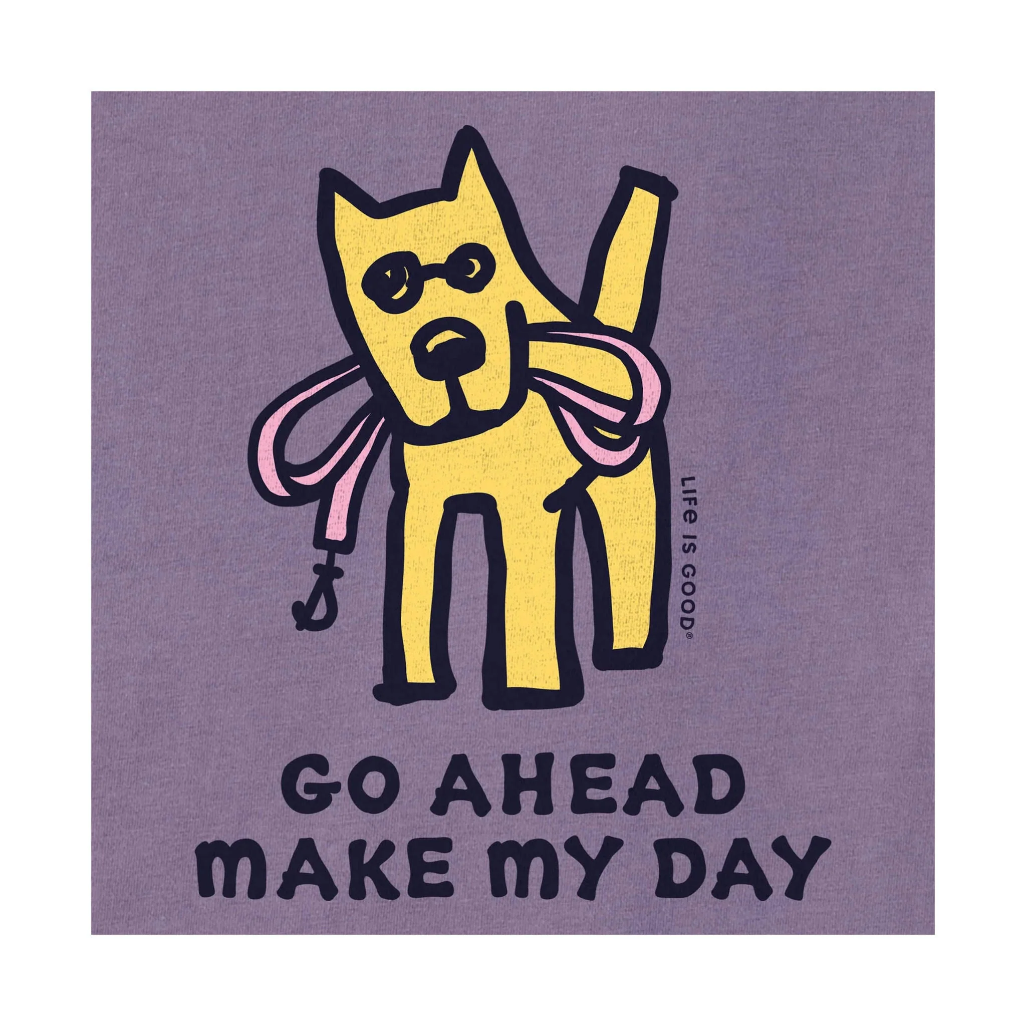 Life Is Good Women's Go Ahead Make My Day Short Sleeve Crusher Tee - Dusk Purple - Image 3