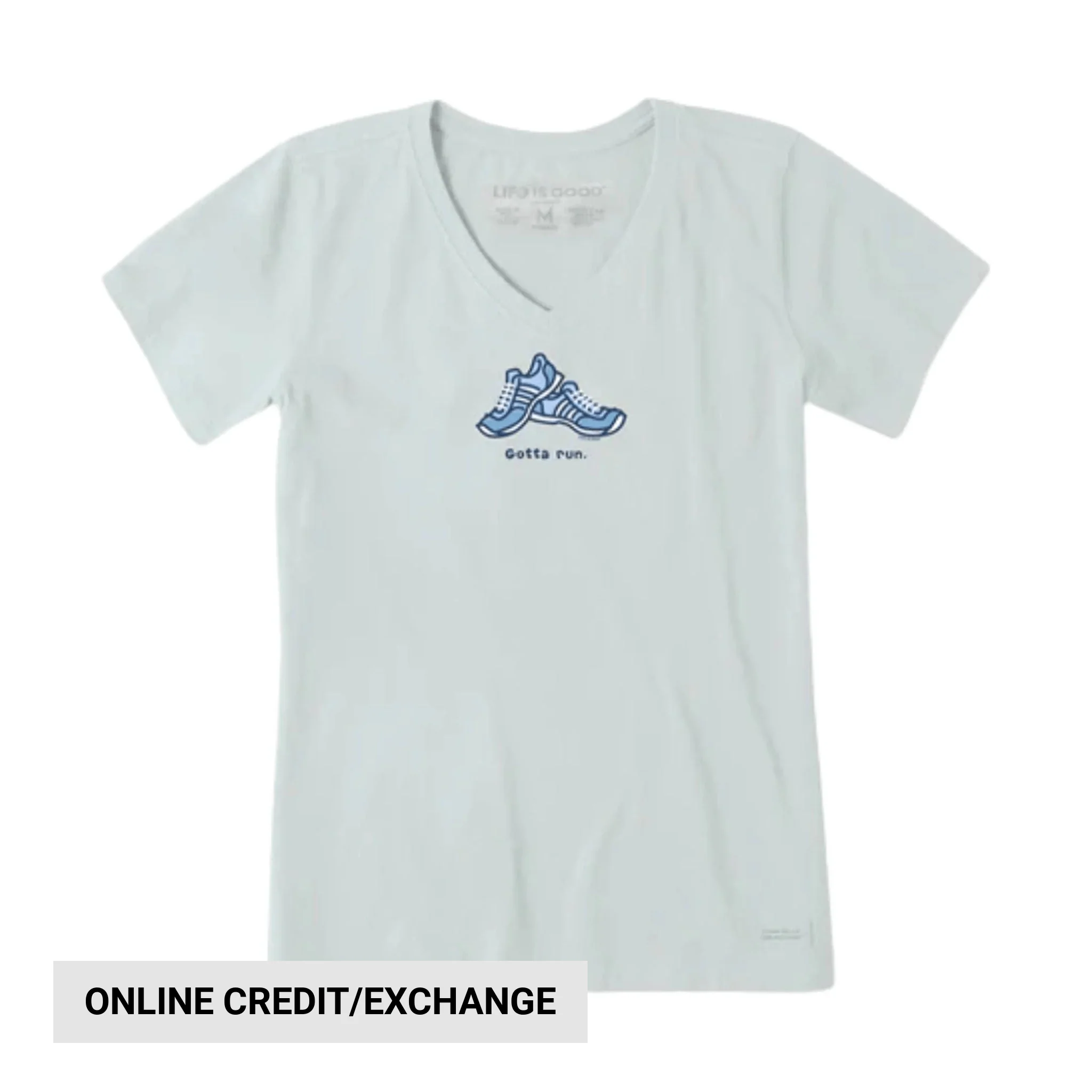 Life Is Good Women's Gotta Run Short Sleeve Tee - Fog Gray