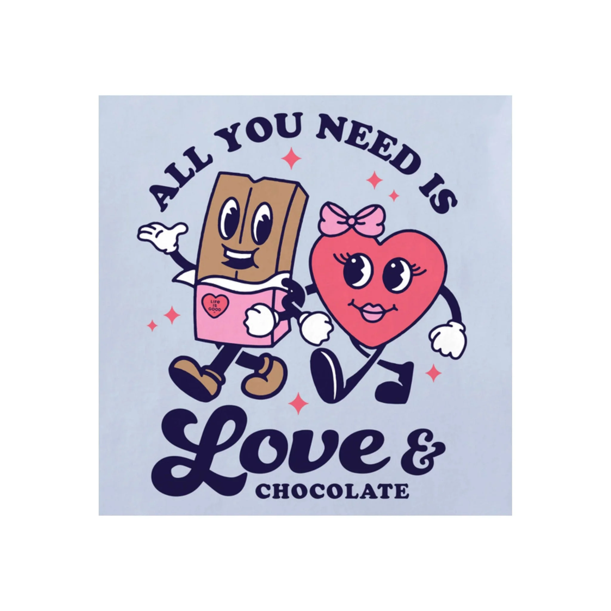 Life Is Good Women's Love & Chocolate Crusher Tee - Glacier Blue - Image 2