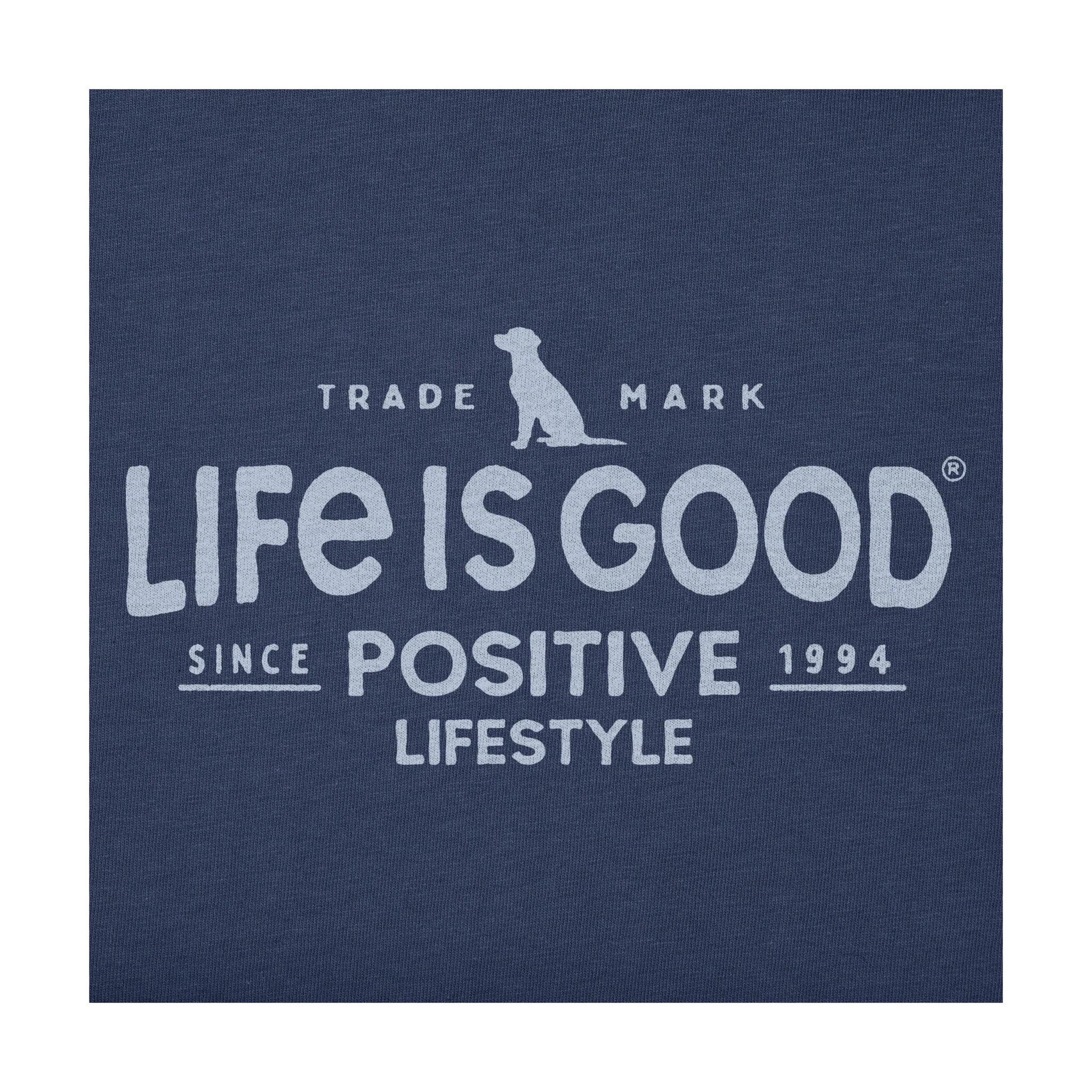Life Is Good Women's Positive Lifestyle Dog Long Sleeve Crusher Vee - Darkest Blue - Image 2
