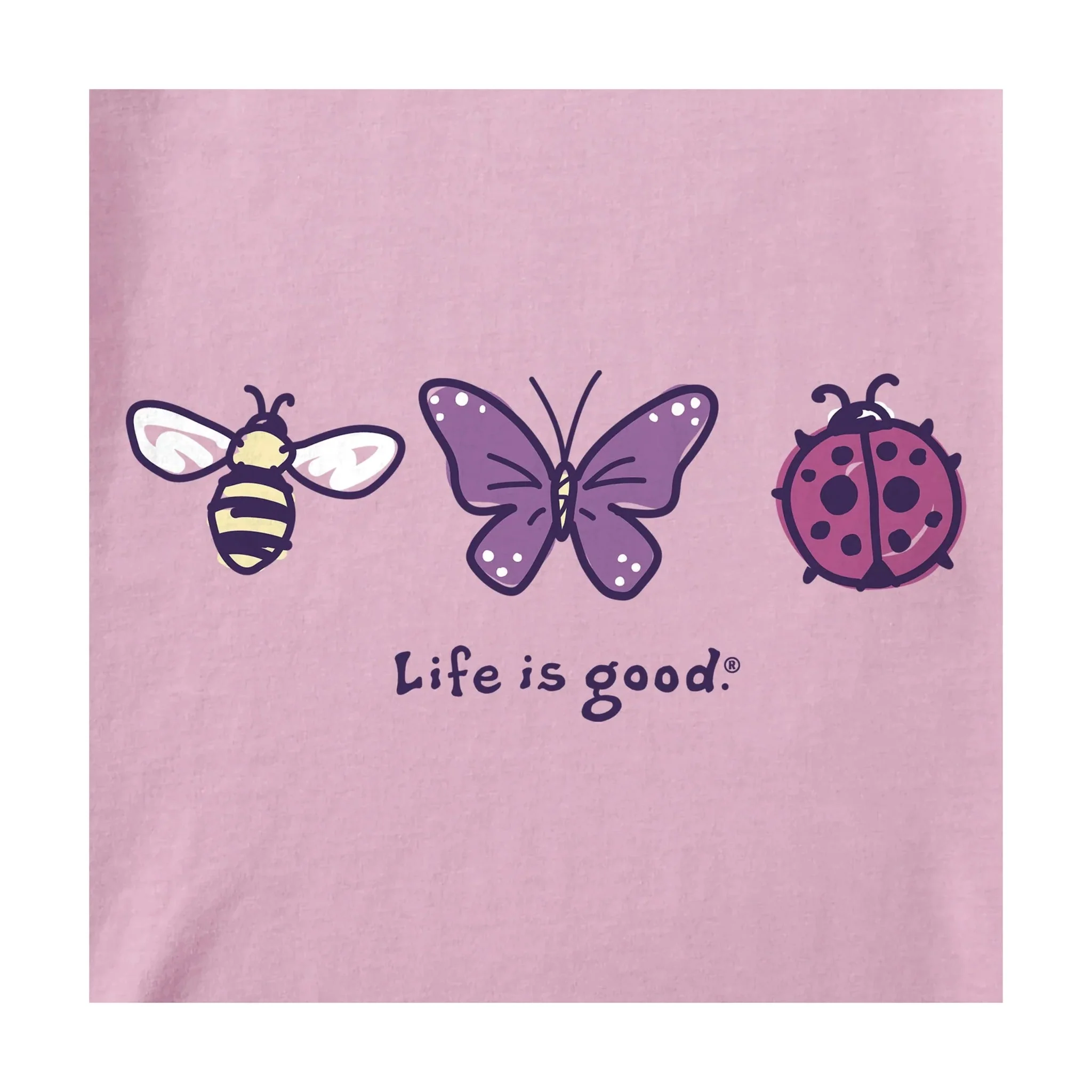 Life Is Good Women's Three Insects Short Sleeve Crusher Vee - Violet Purple - Image 2