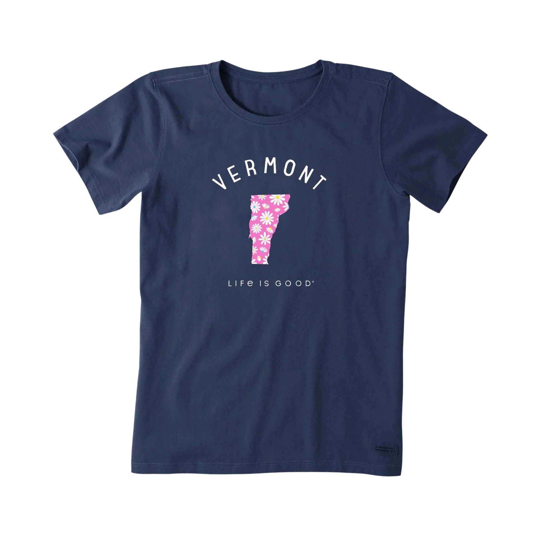 Life Is Good Women's Vermont Daisies Short Sleeve Crusher Tee - Darkest Blue