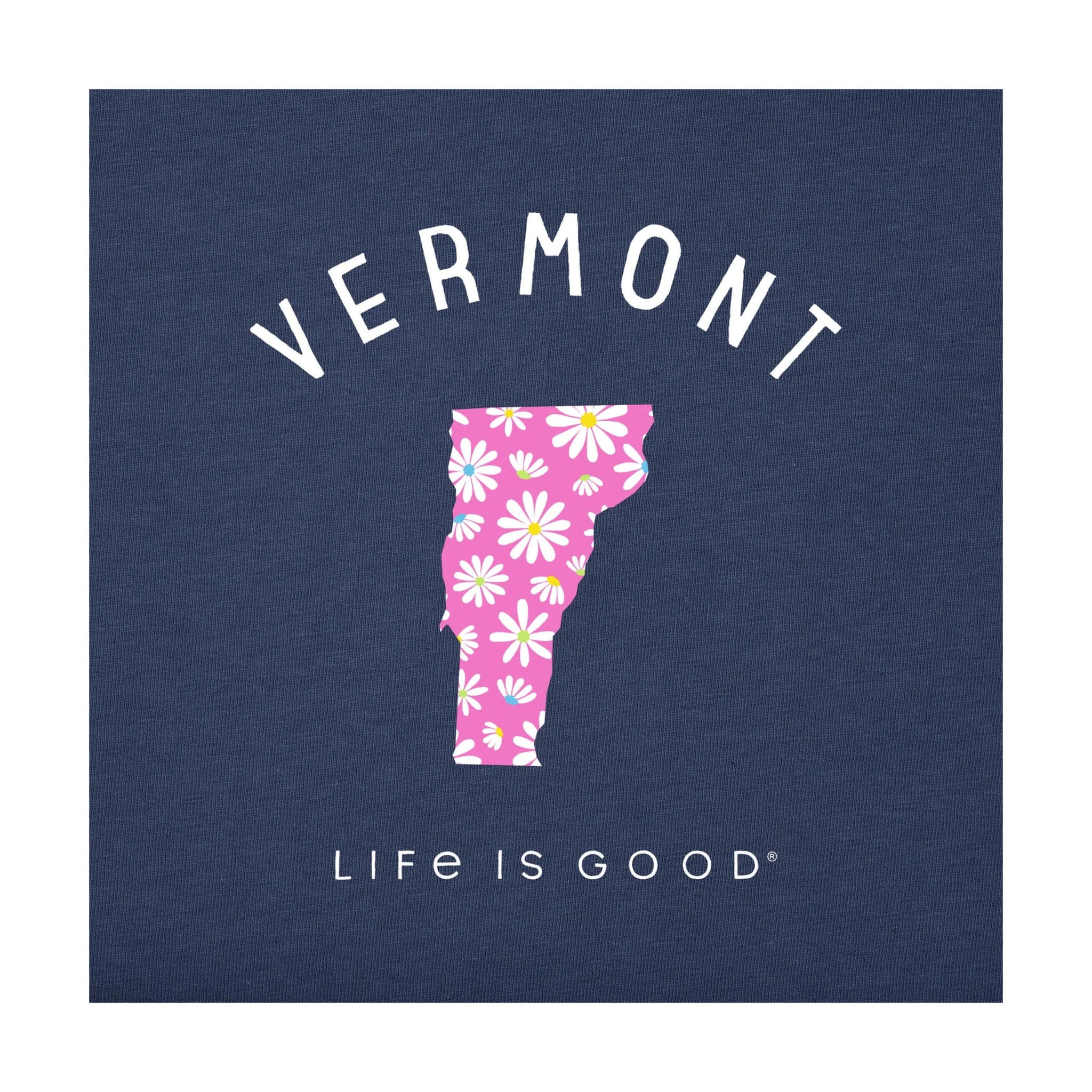 Life Is Good Women's Vermont Daisies Short Sleeve Crusher Tee - Darkest Blue - Image 2
