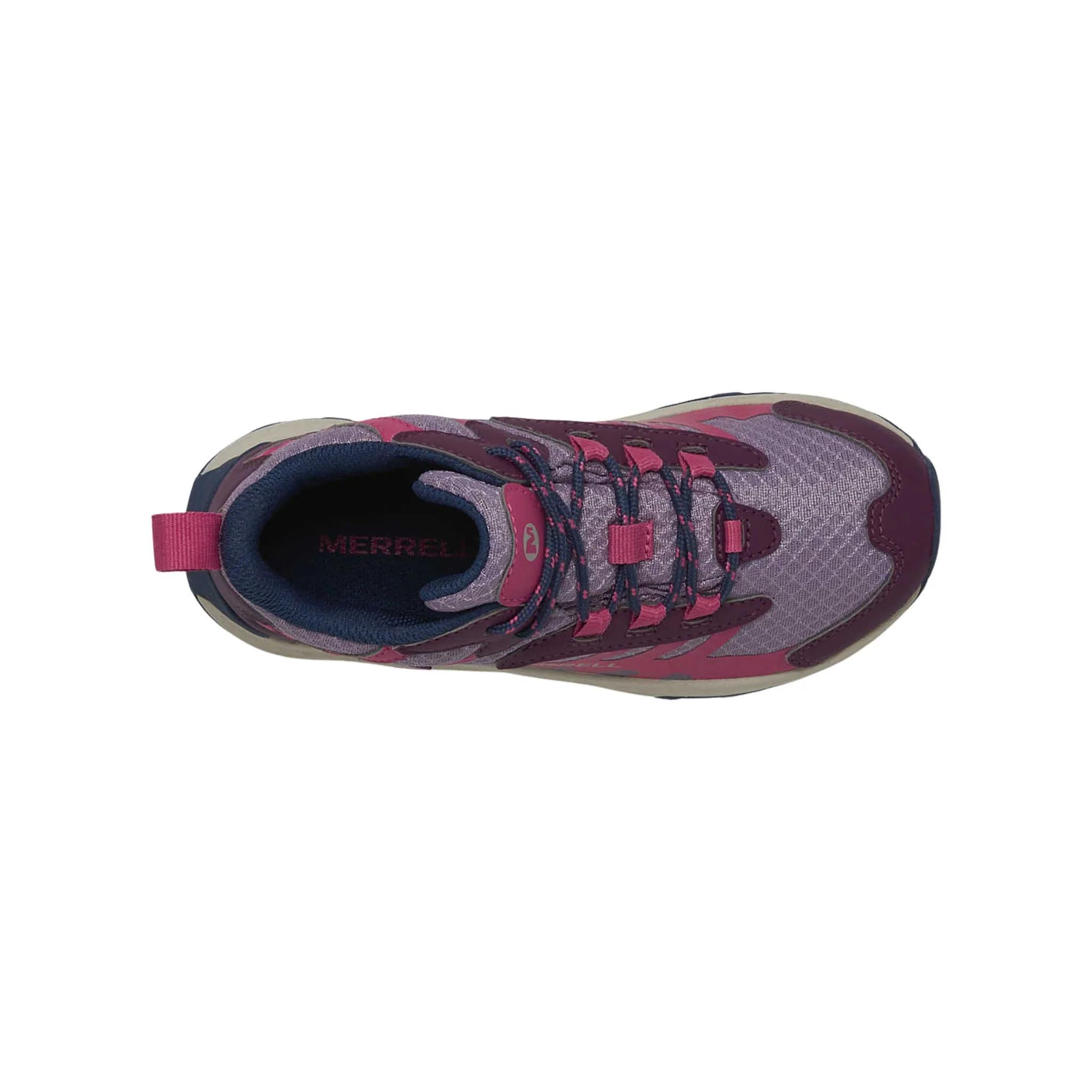 Merrell Big Kids' Moab Speed 2 Mid Waterproof Hiking Boots - Berry/Navy - Image 4