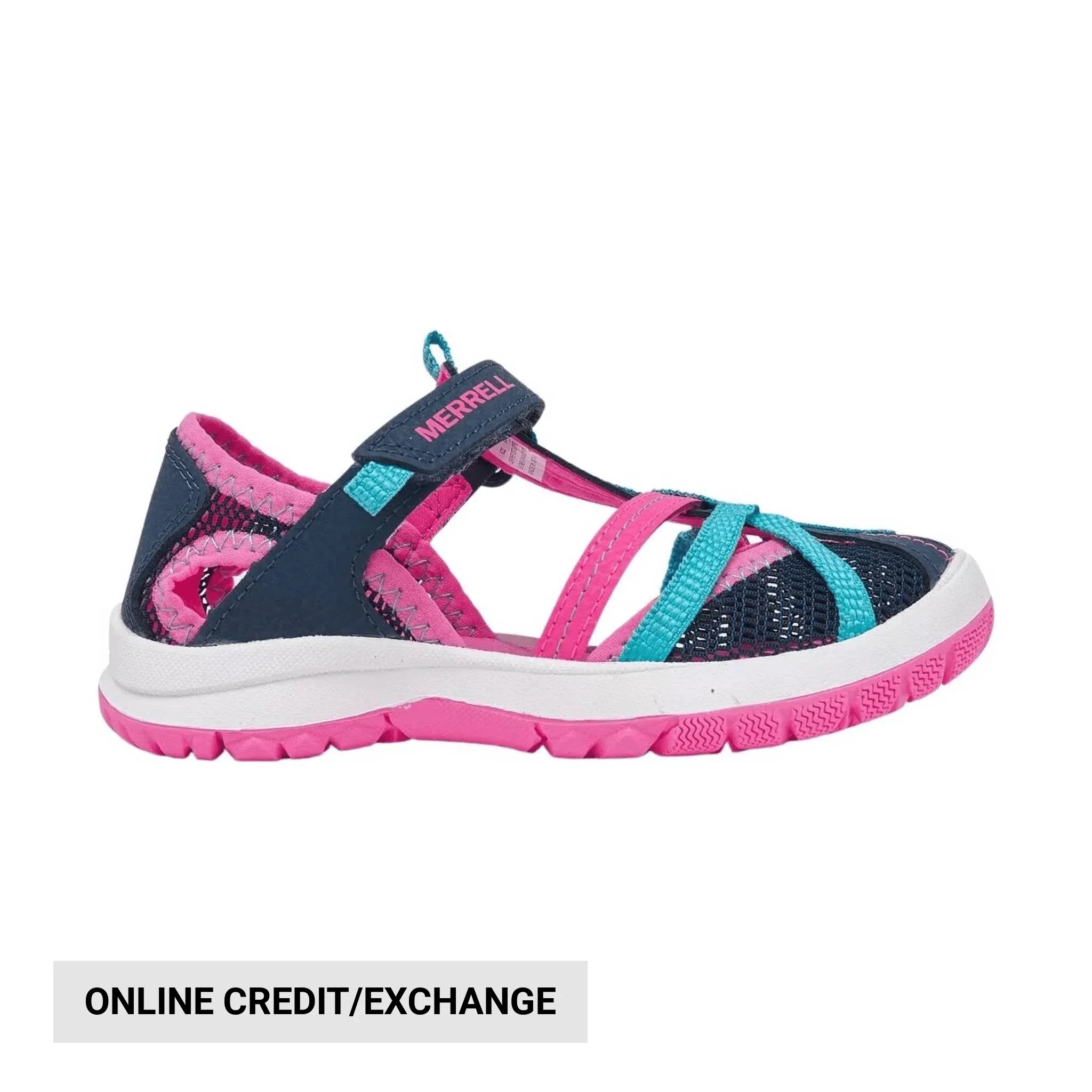 Merrell Kids' Dragonfly Sandal - Navy/ Turquoise/ Pink