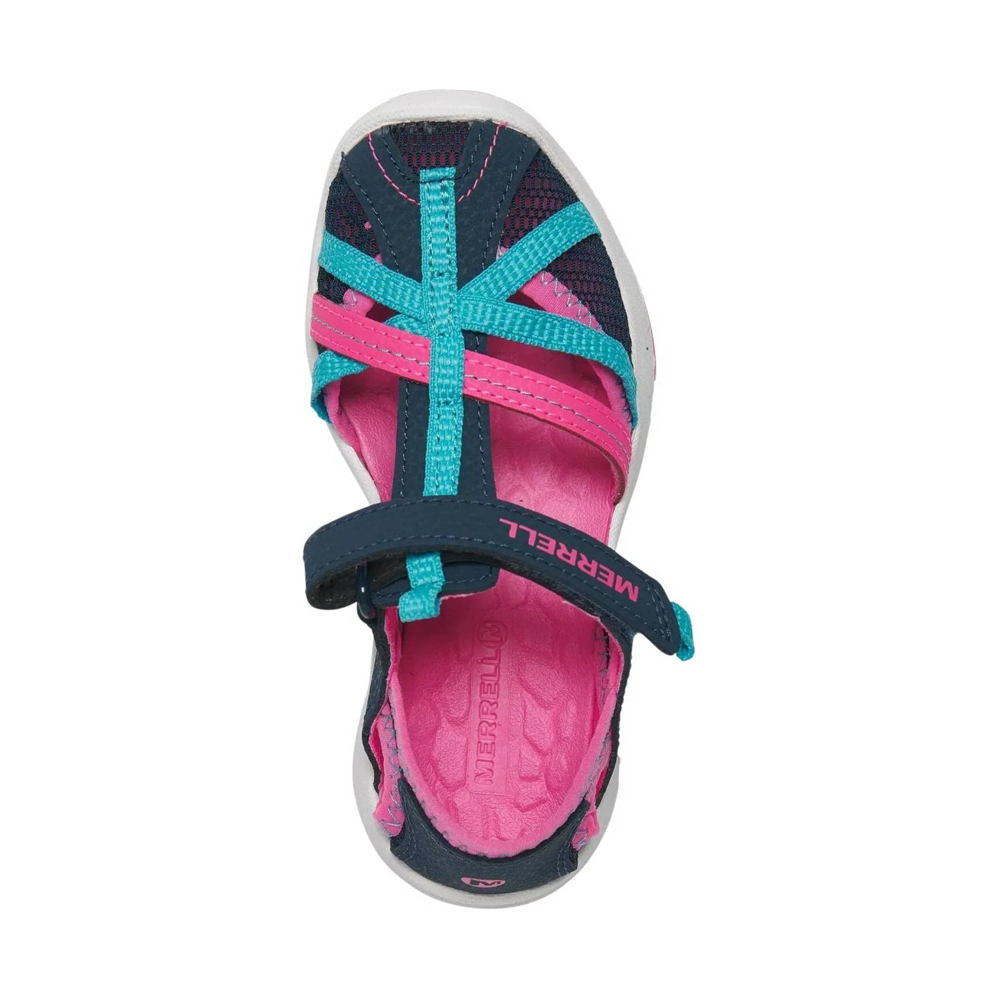 Merrell Kids' Dragonfly Sandal - Navy/ Turquoise/ Pink - Image 3