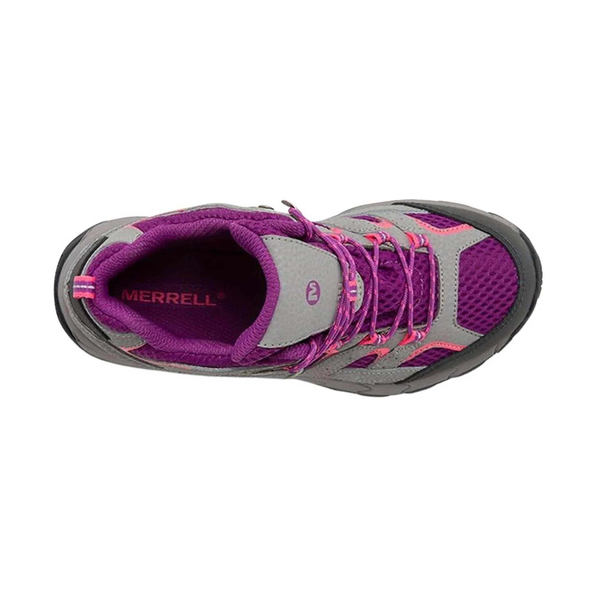 Merrell Kids' Moab 2 Mid Waterproof Boot - Paloma/Berry - Image 3