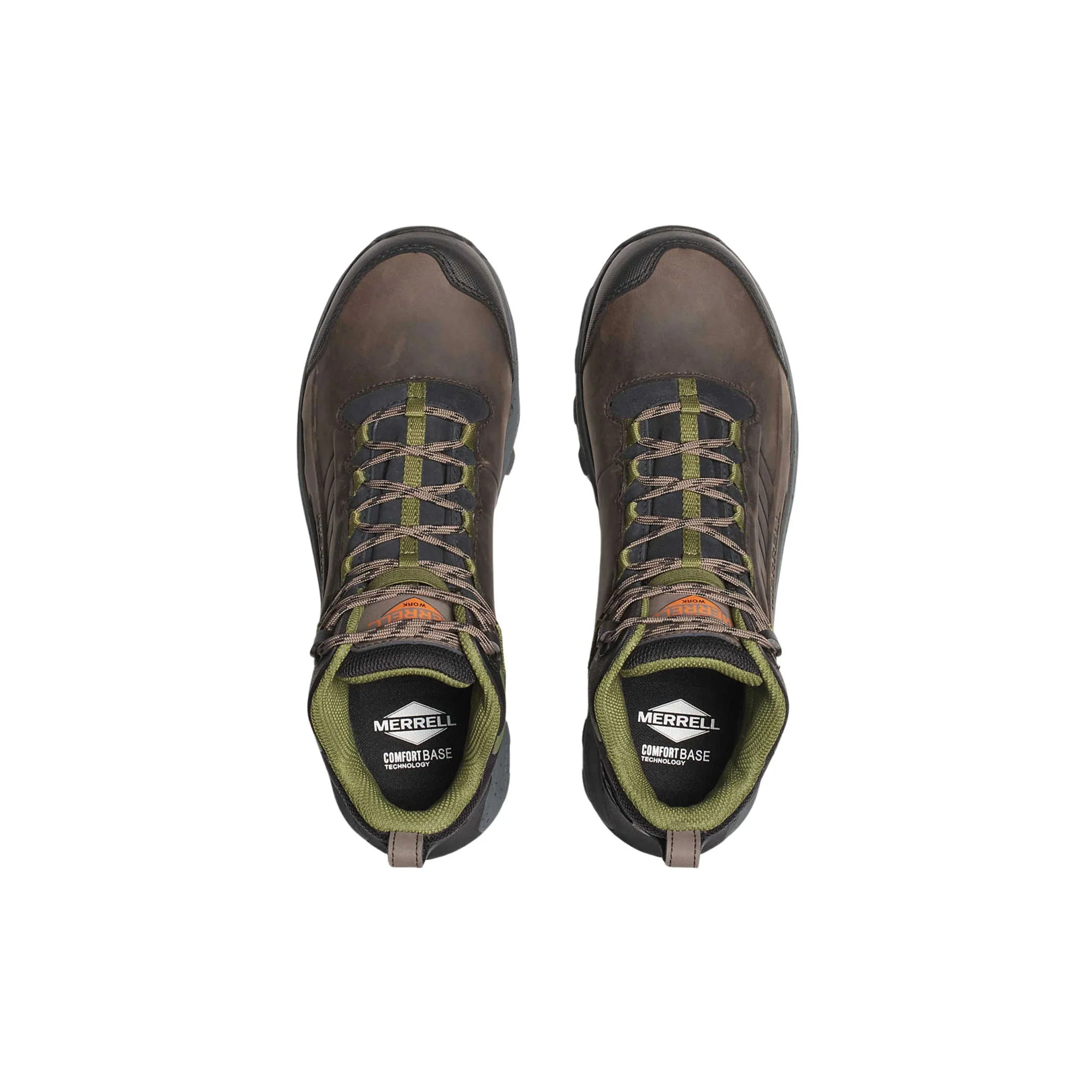 Merrell Men's Moab Speed 2 Mid Waterproof Carbon Fiber Toe Work Boots - Dark Taupe - Image 4