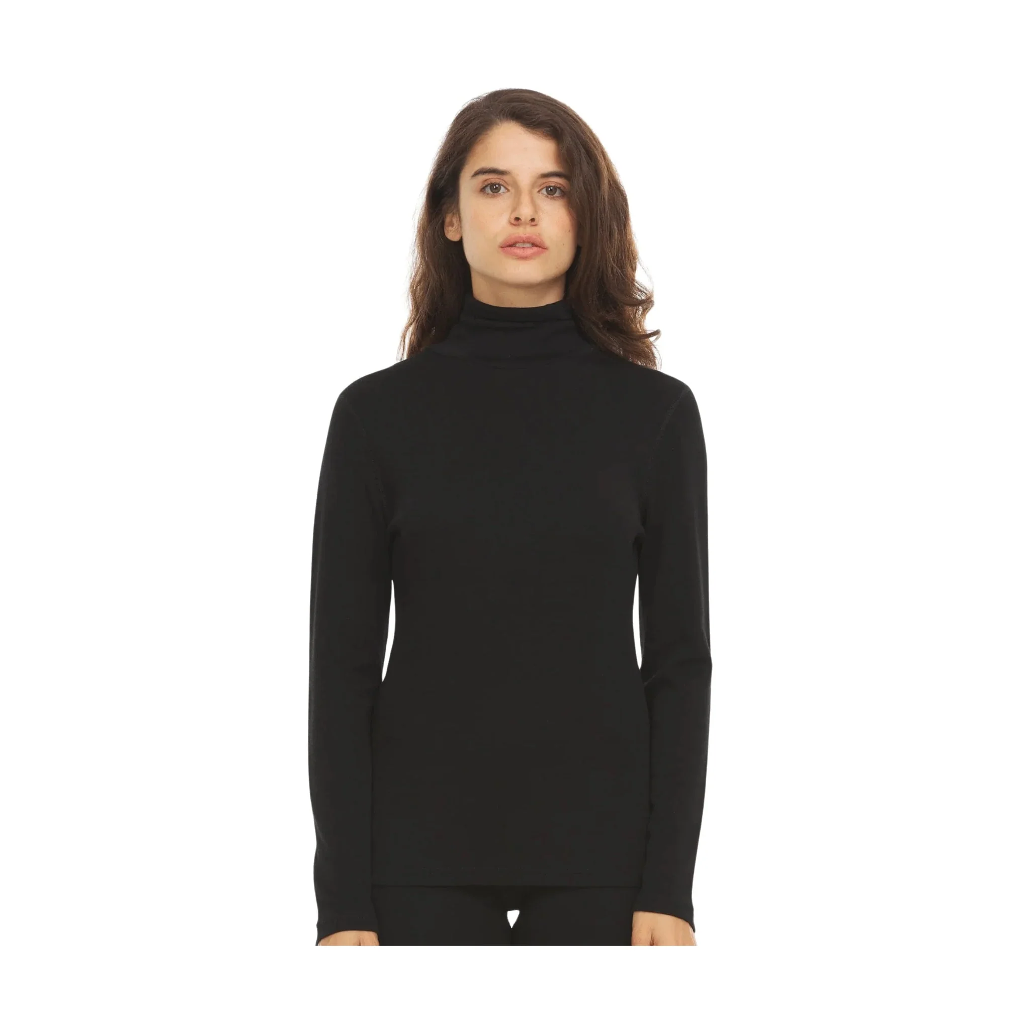 Minus 33 Women's Midweight Long Sleeve Turtleneck - Black